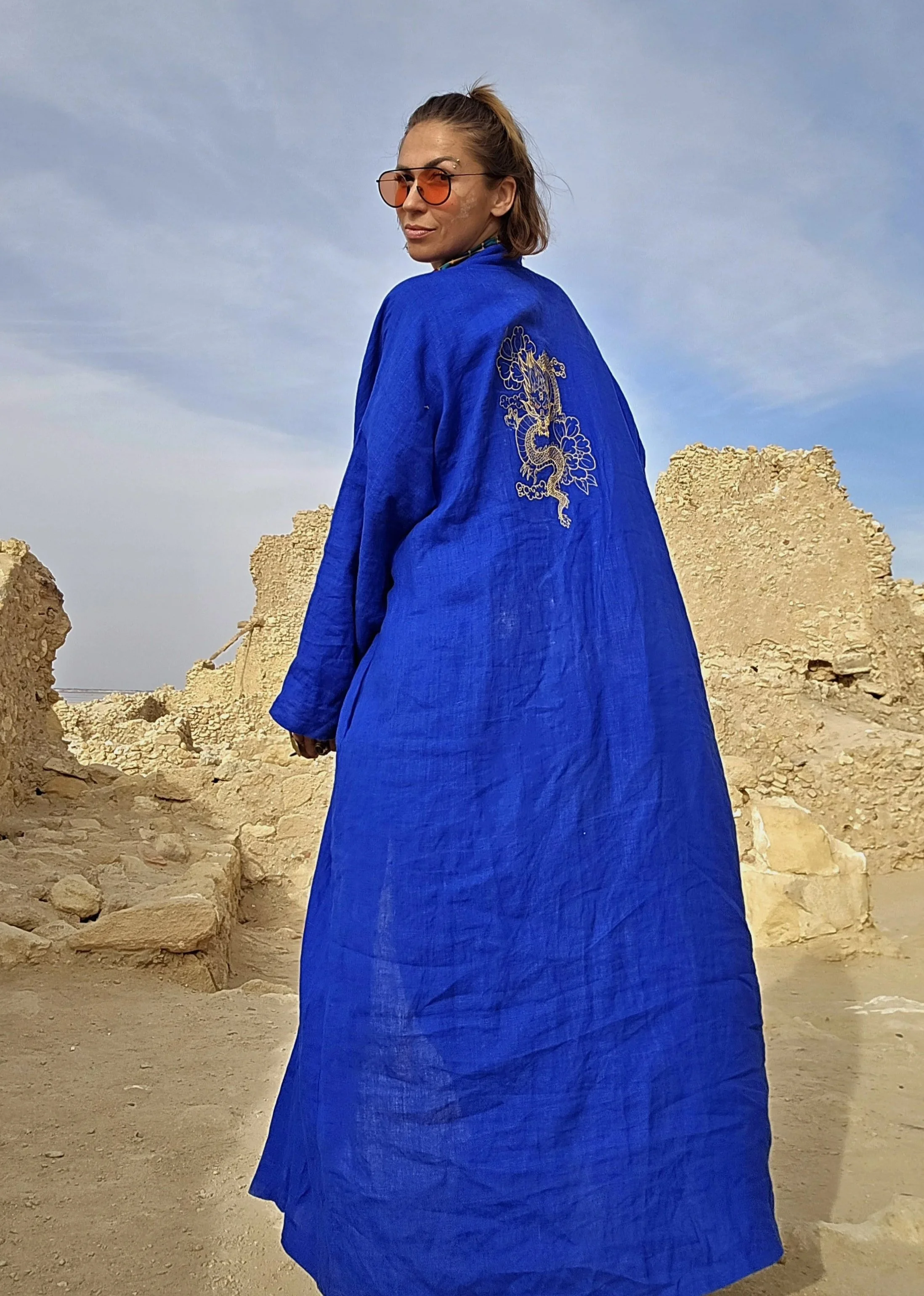 ROYAL Linen Robe charged in Egypt Sound Temples