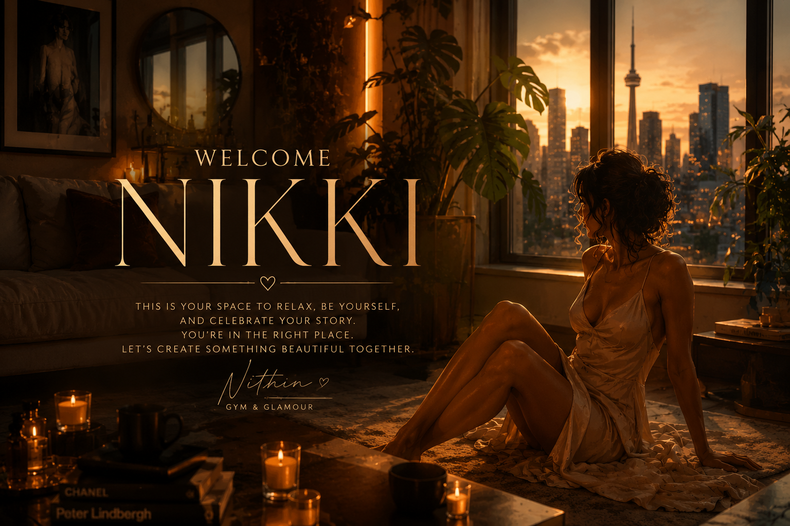 Welcome page introducing a luxury boudoir photography experience in Sydney with a relaxed and elegant atmosphere