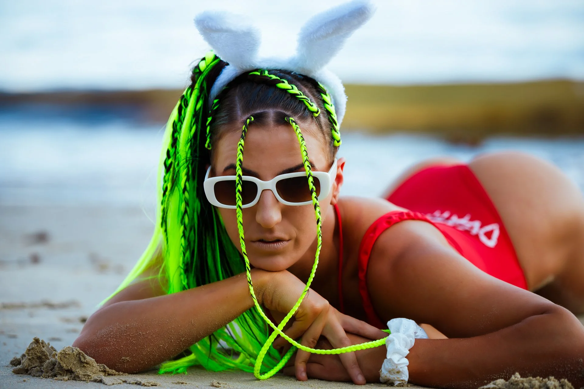 beach fitness photo of a women  in sydney beach