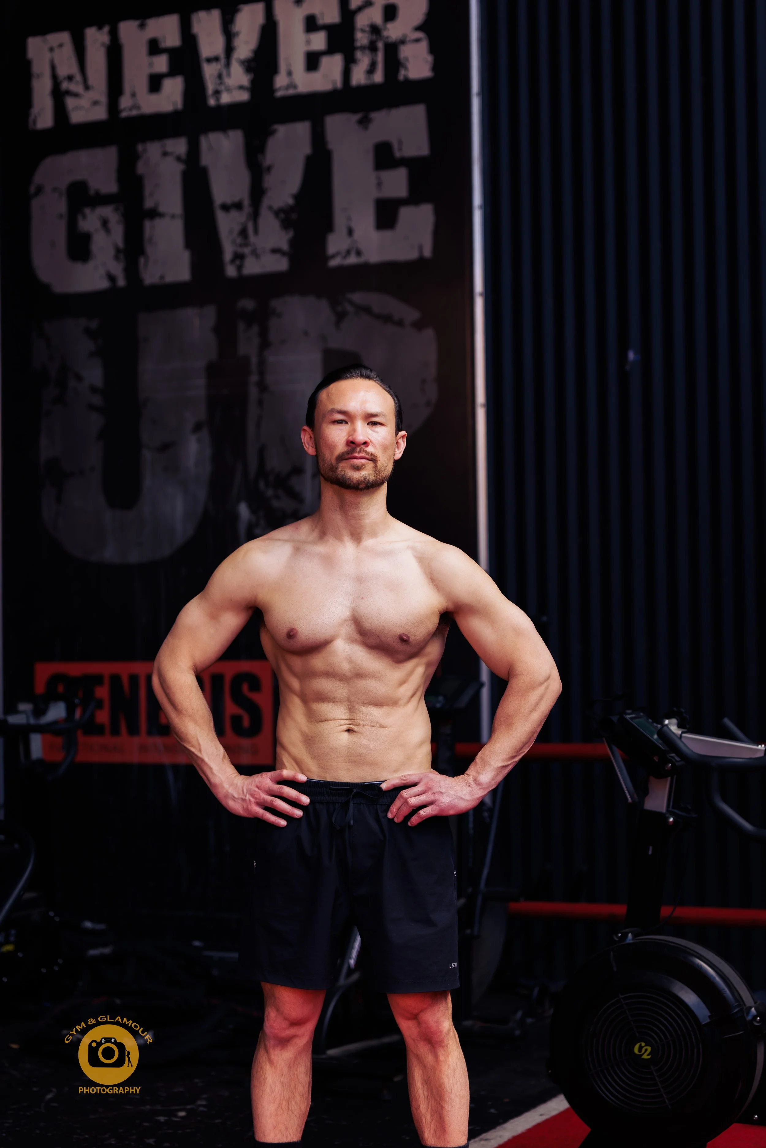 Fitness athlete photographed during a gym photoshoot in Sydney