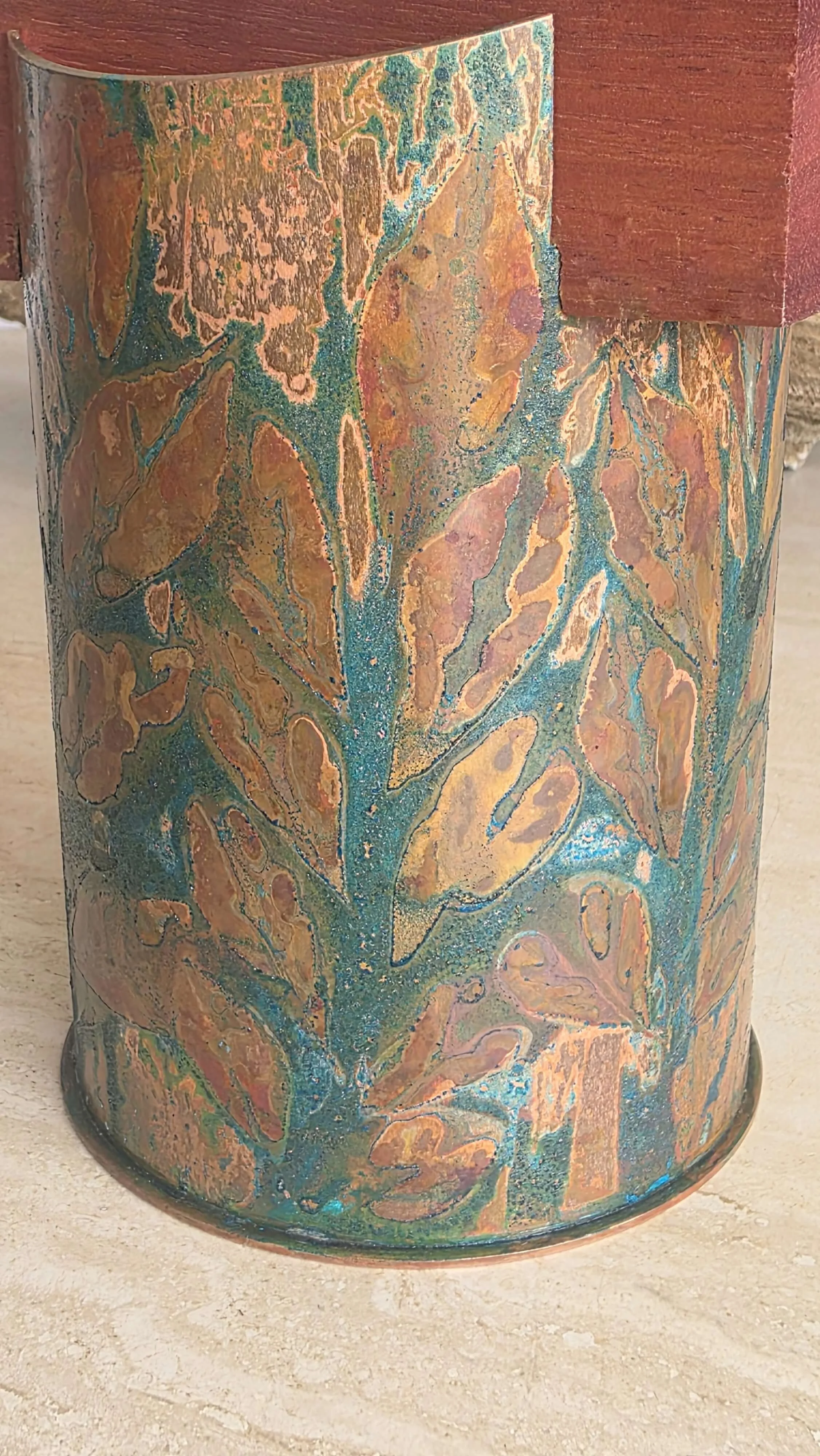Grahame Chaseling Maker Copper Leaf Design Knock Box  7.jpg