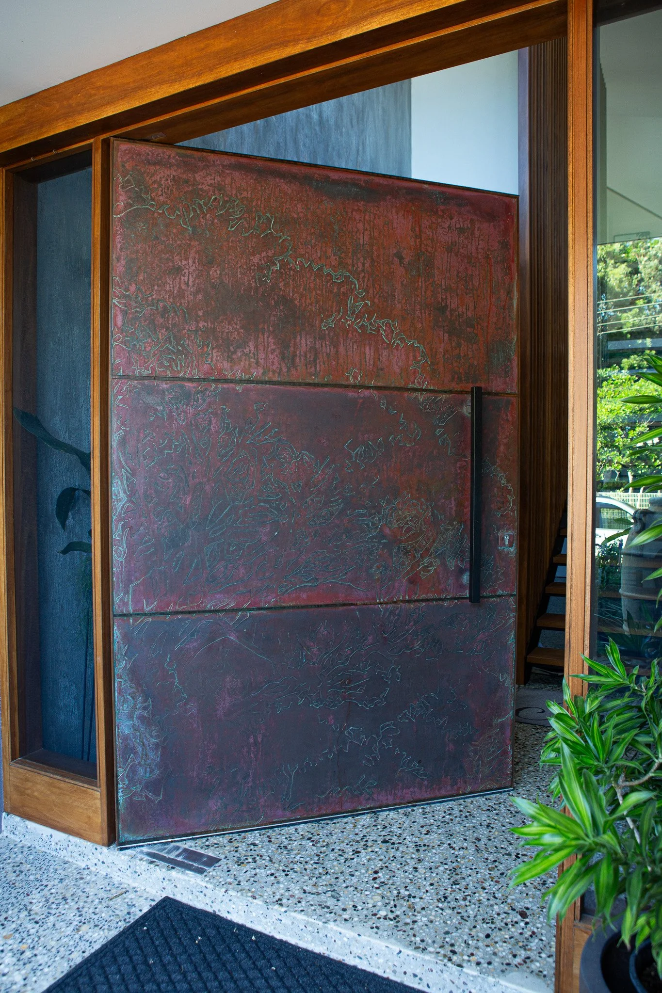Etched Copper Entrance Door