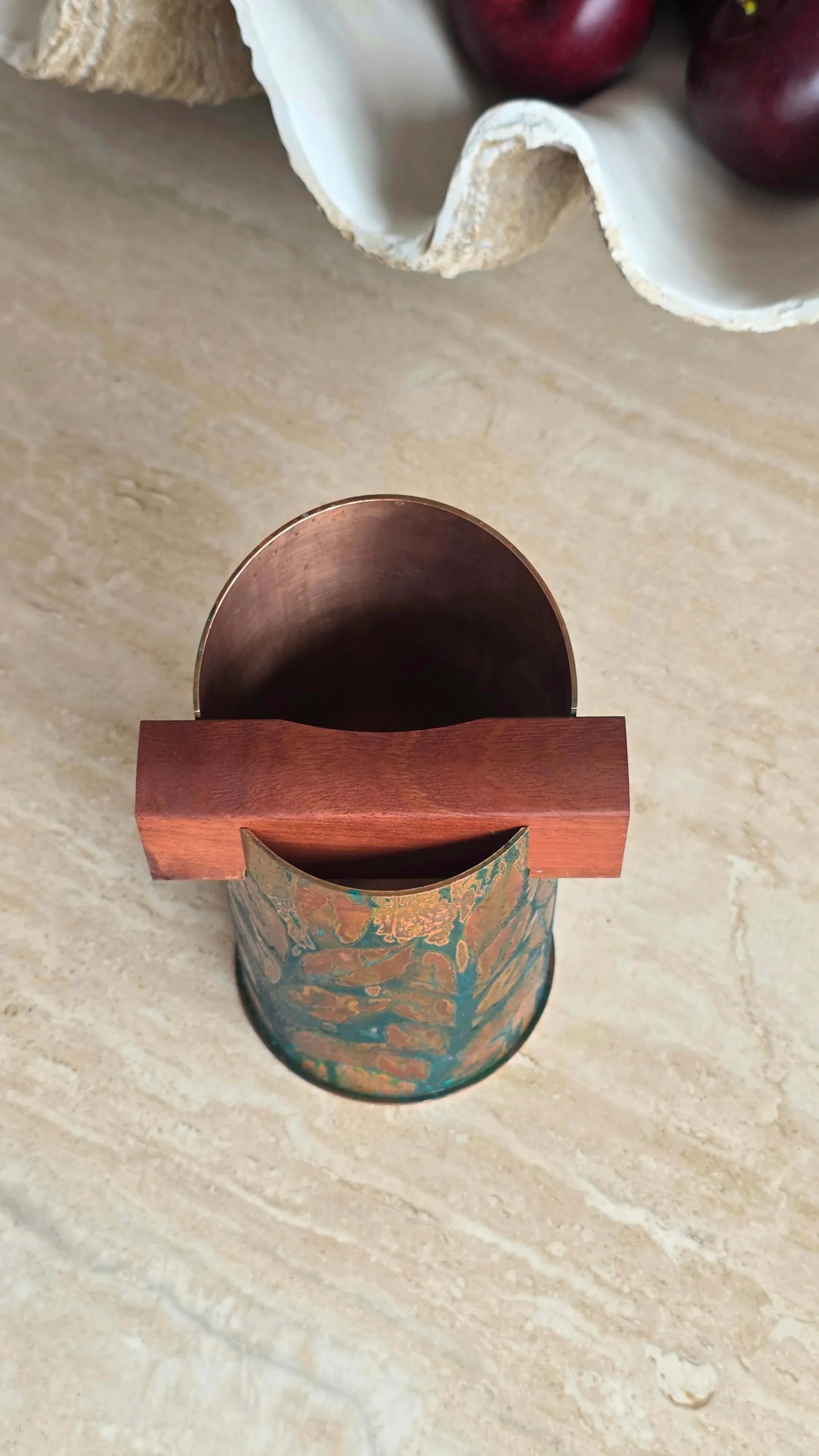 Grahame Chaseling Maker Copper Leaf Design Knock Box  6.jpg