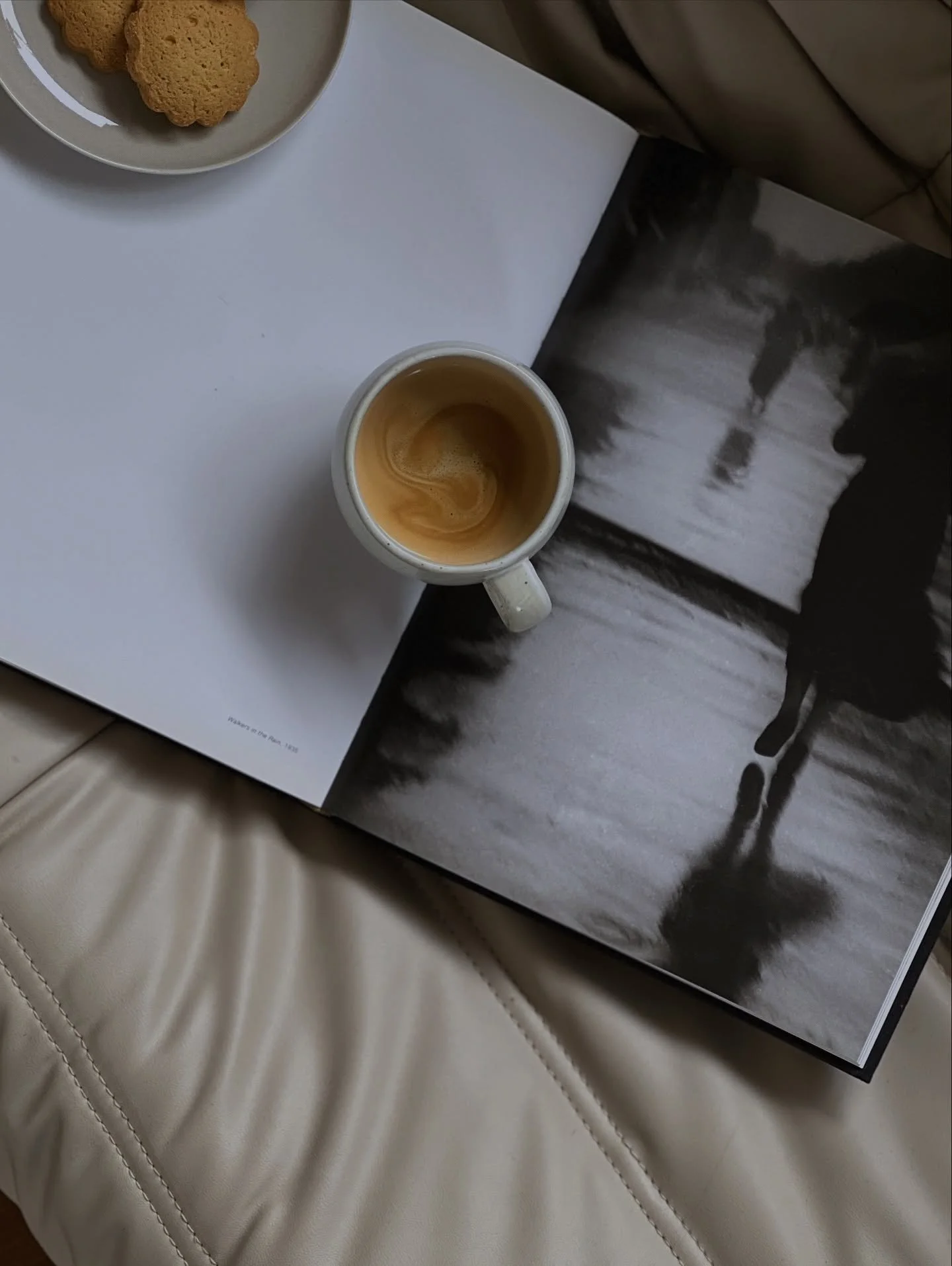 Morning essentials. ☕️📖🍪