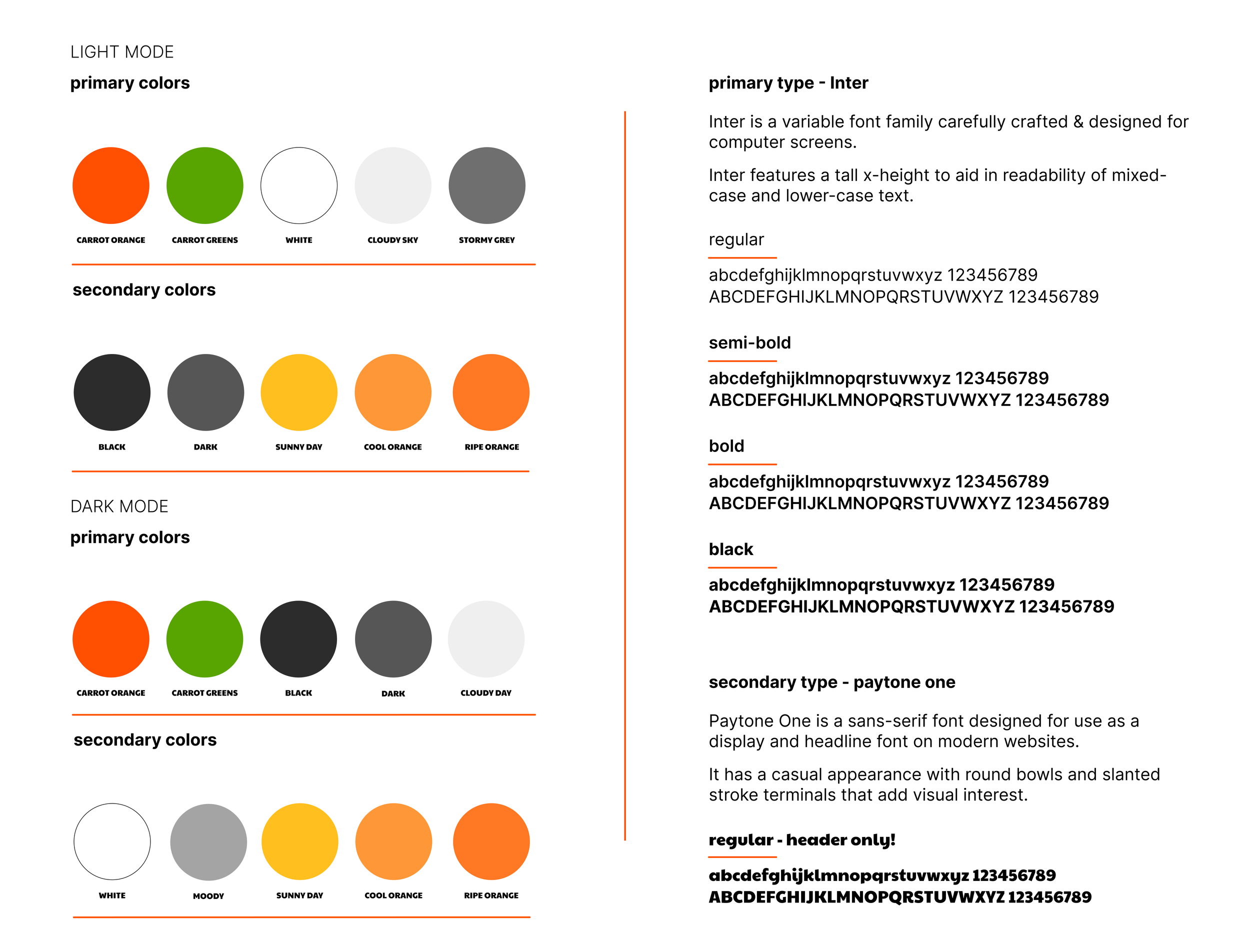 Carrots: Color and Font
