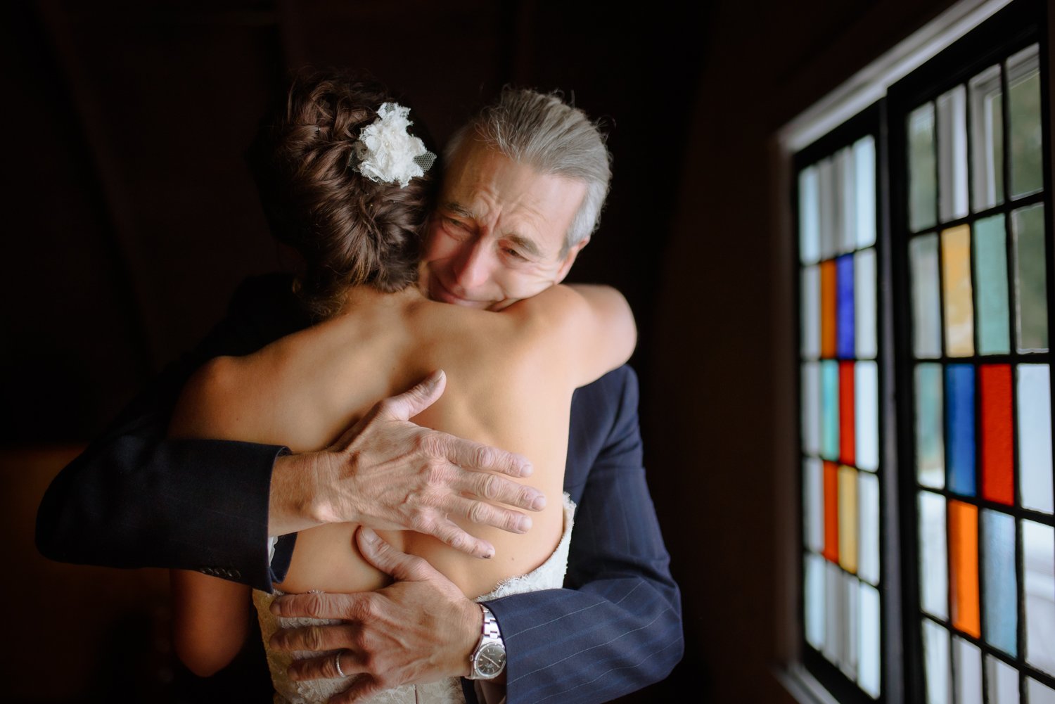 Hudson Valley wedding photographer capturing an intimate moment during a documentary-style wedding