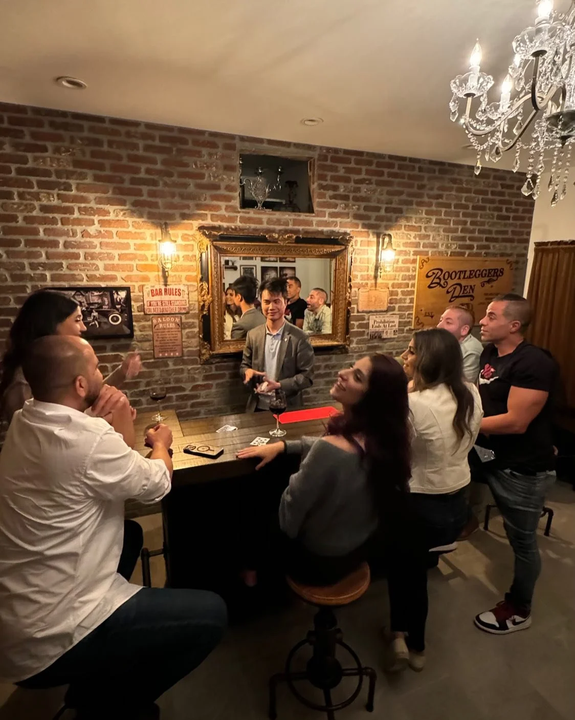Tricks for six, with laughter, cheers, and applause for the "course" of magic, by yours truly.

A week ago, I had the privilege to perform in a private event near Temecula, CA. My performance was a birthday surprise to my client's girlfrien
