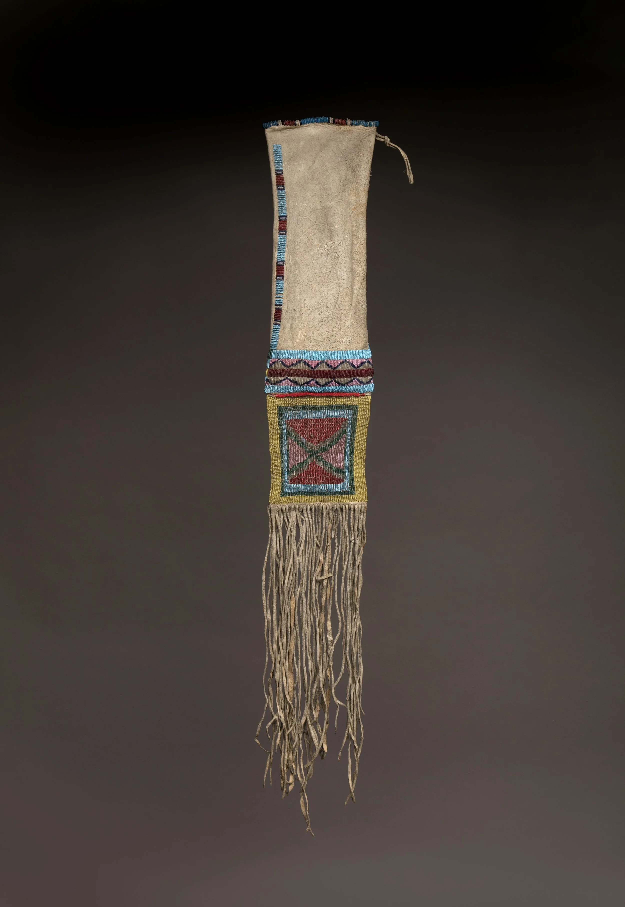 Beaded Pipe Bag with Seed Bead Woven Panel