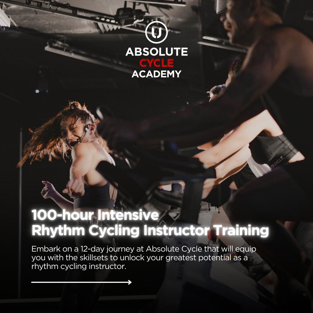 Pursue passion &bull; Conquer challenges &bull; Balance 
Join the Absolute Cycle Academy

Absolute Academy is the first and only academy in Asia that provides training and certification for Rhythm Cycling and Pilates Reformer instructors. 
Our traini