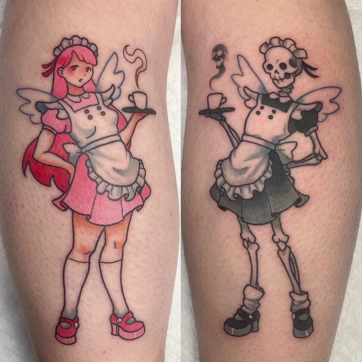 Thankyou Bree for getting these two maid gals from my flash! Such a perfect idea for the placement and I can&rsquo;t get over how sweet they look together. If you&rsquo;re interested in getting one of my pre drawn designs you can check the &lsquo;AVA