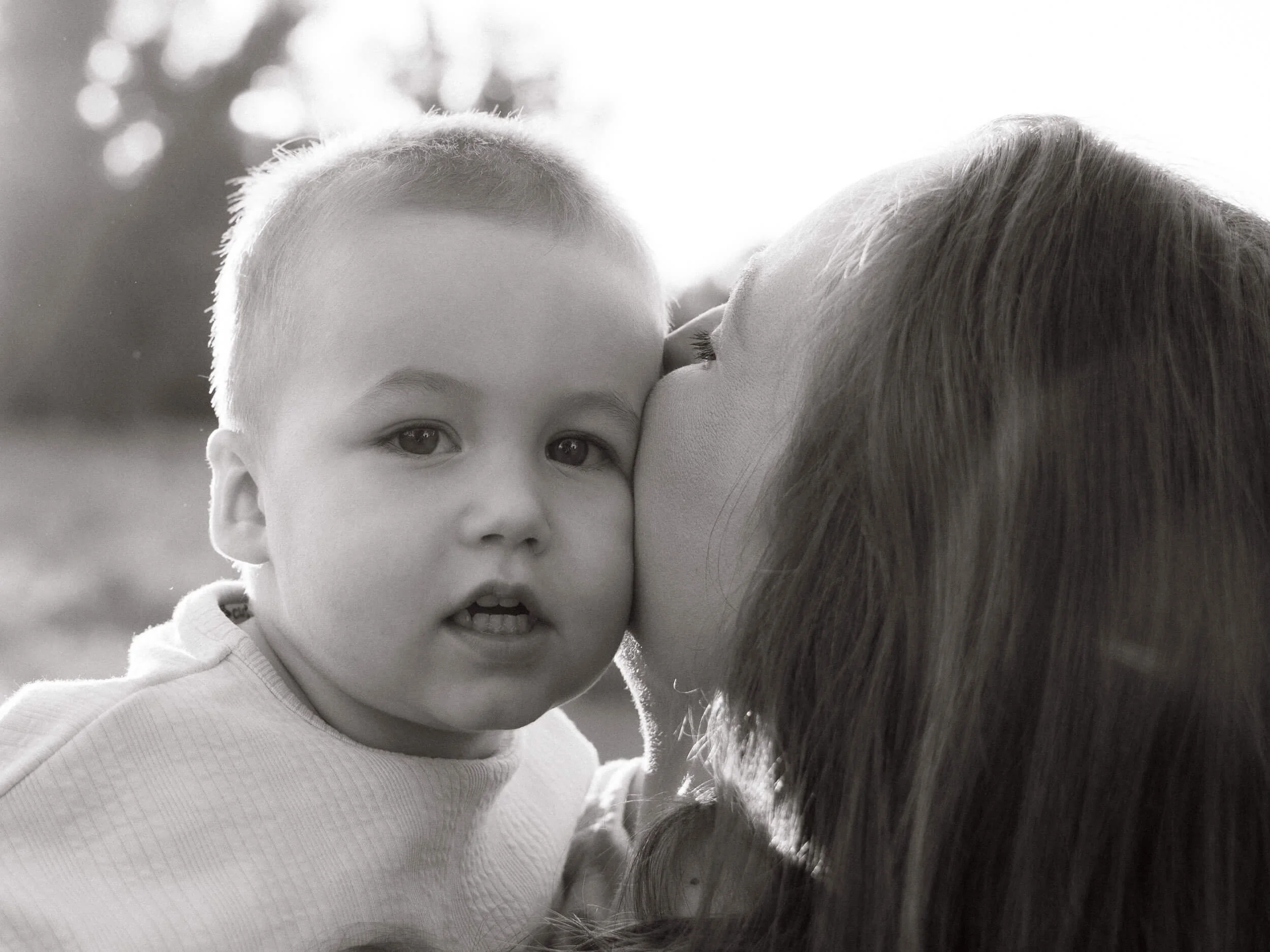 Obiteljska fotografija, majka i maleni sin