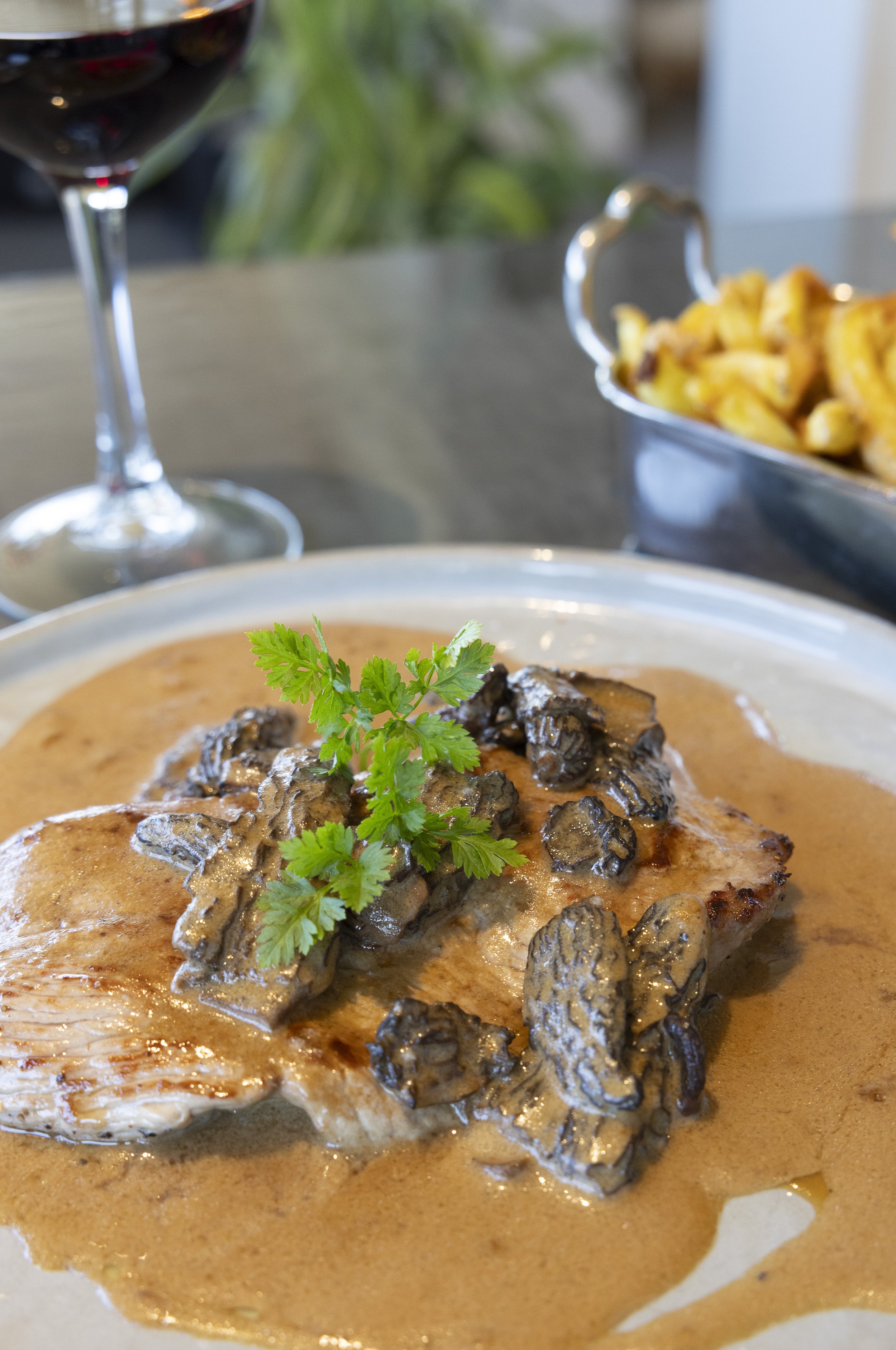 Escalope de veau, sauce morilles 