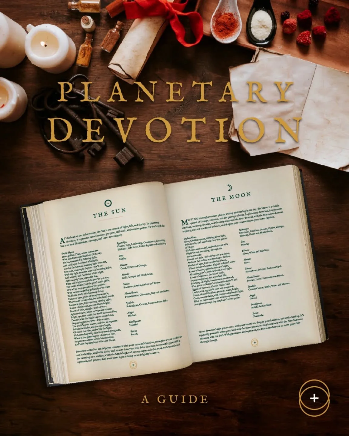 *Planetary Devotion Guide*

Everything you need to know about building a meaningful practice with the seven planets.

Inside: 
✨ How to work with the planets devotionally
✨ A daily ritual guide
✨ Altar preparations
✨ Prayers + offerings
✨ Ethics + tr