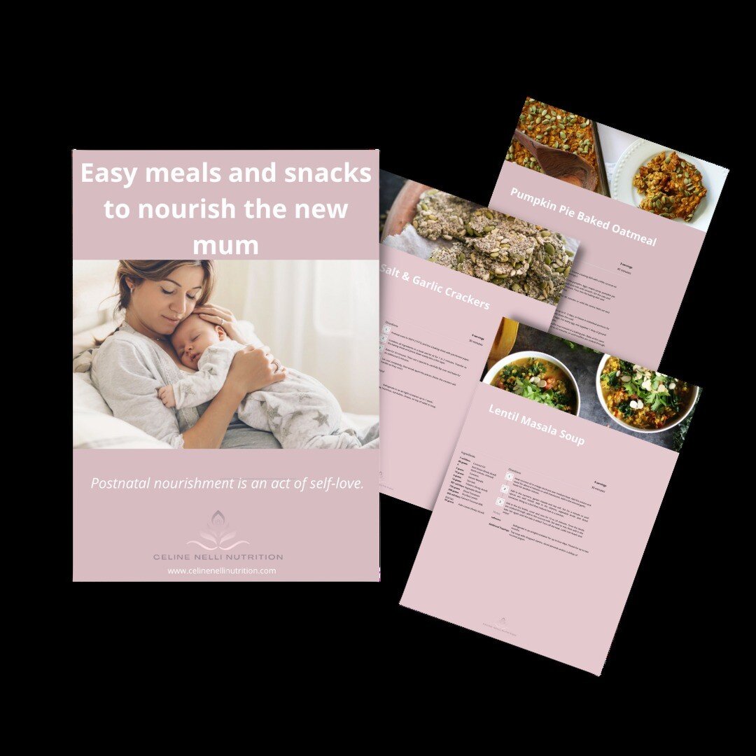 Pregnancy and postpartum are the most nutrient expensive times for women. So with this in mind I have put together this free e-book full with easy meals and snacks to nourish new mums when they are back from the hospital with your baby.

Easy meals c