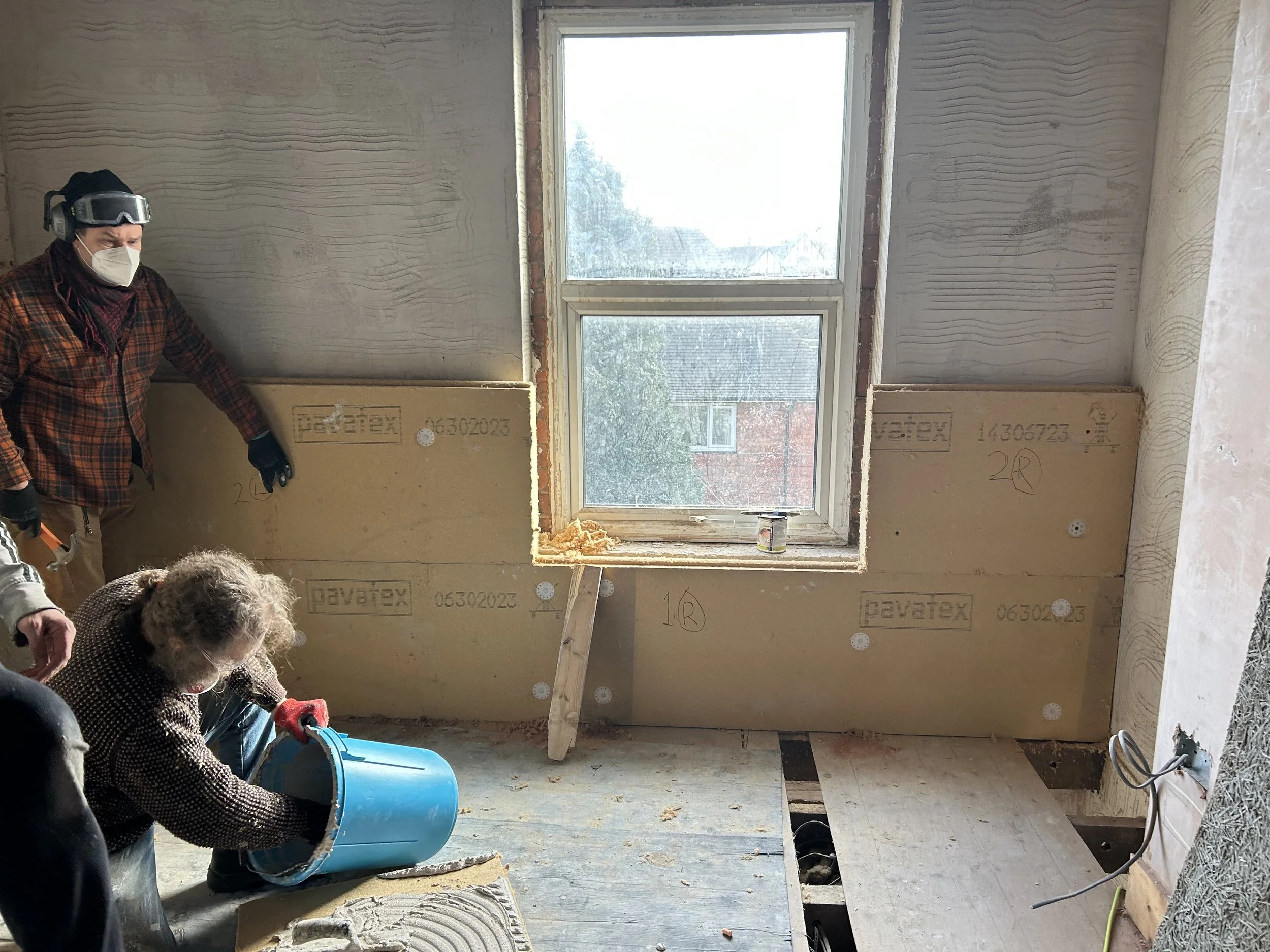 Insulation completed with local residents during DIY retrofit workshops