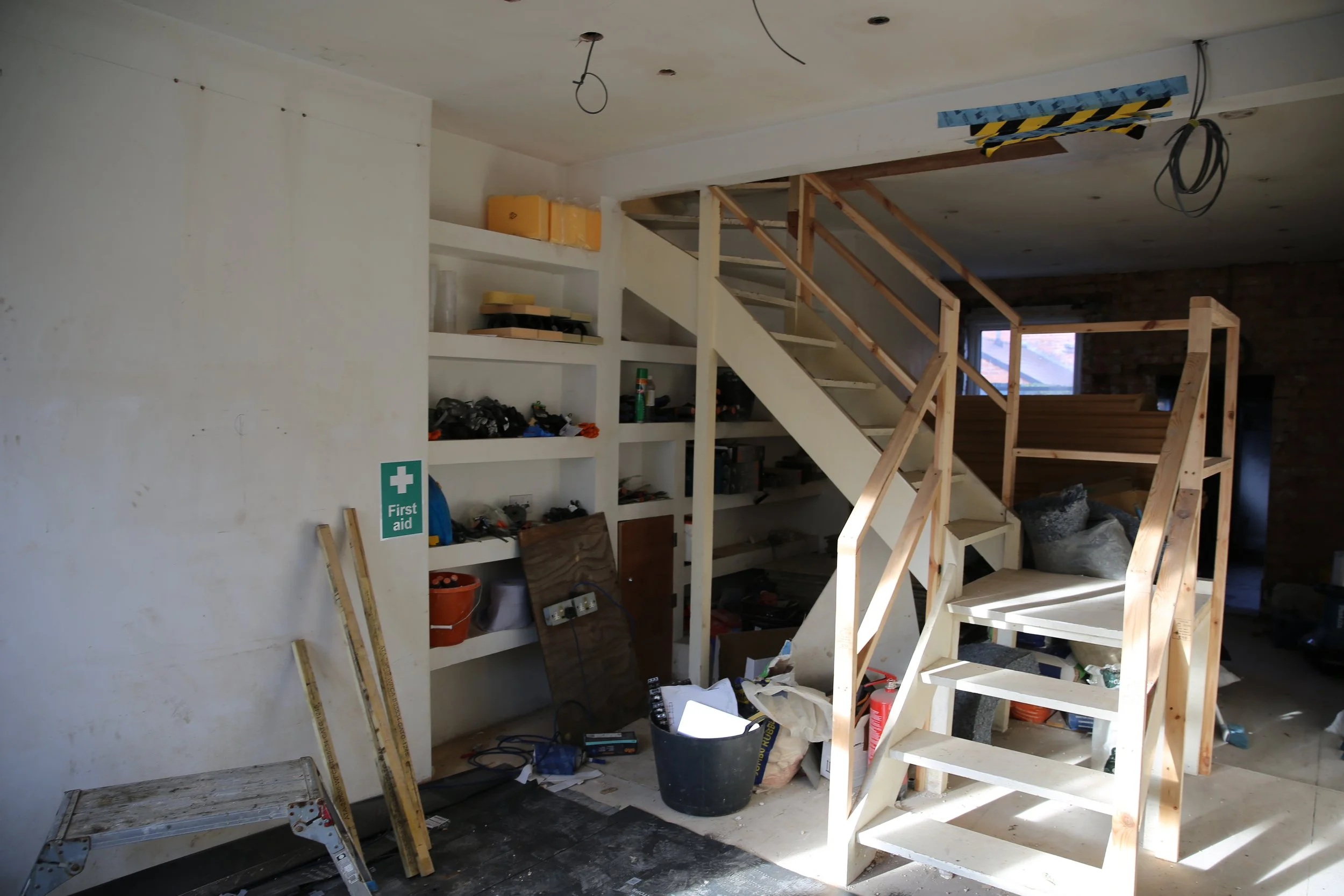 Removal and installation of staircase