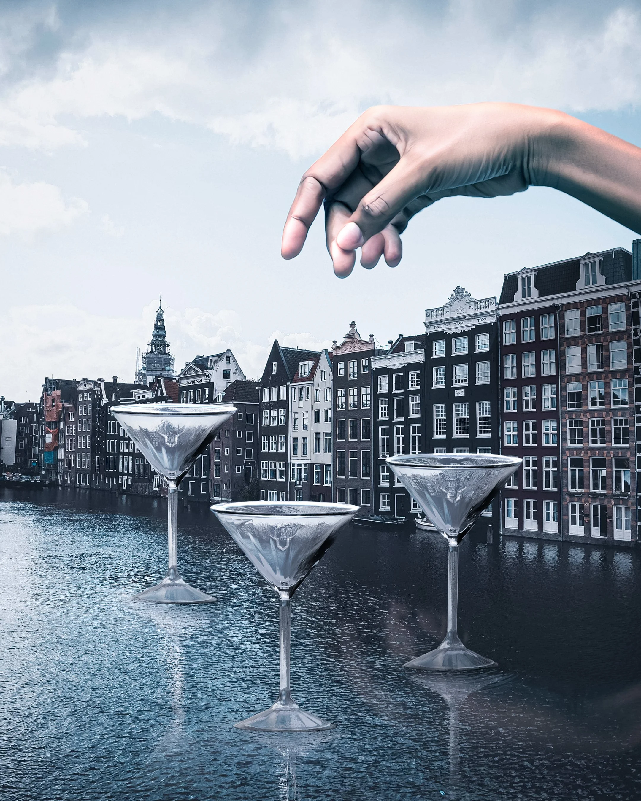 Social media design and photo edits for Louers Vodka branding project