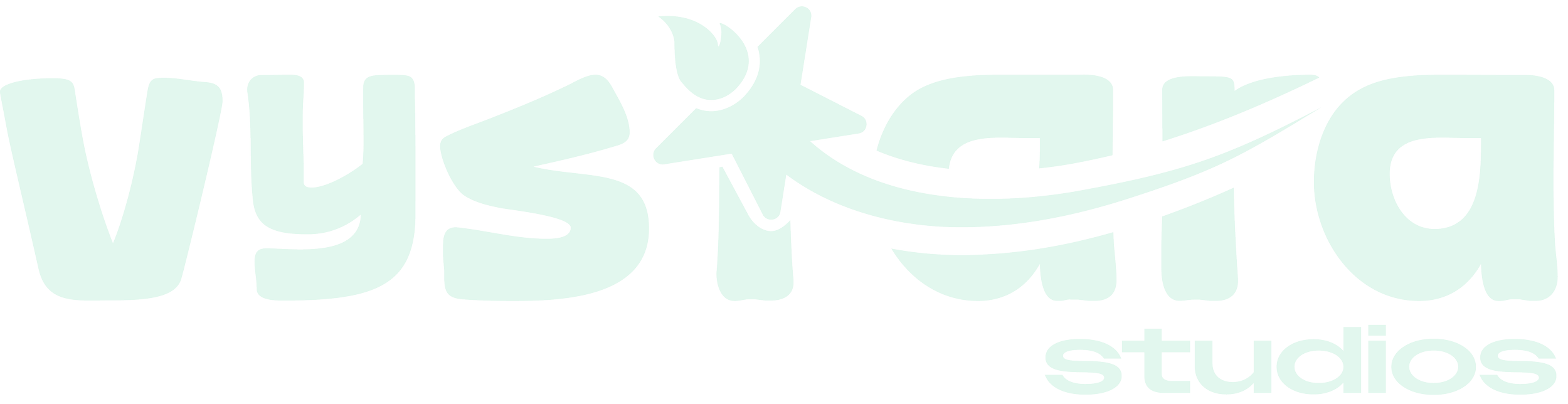 Logo of Vystara Studios with artistic lettering and butterfly design.