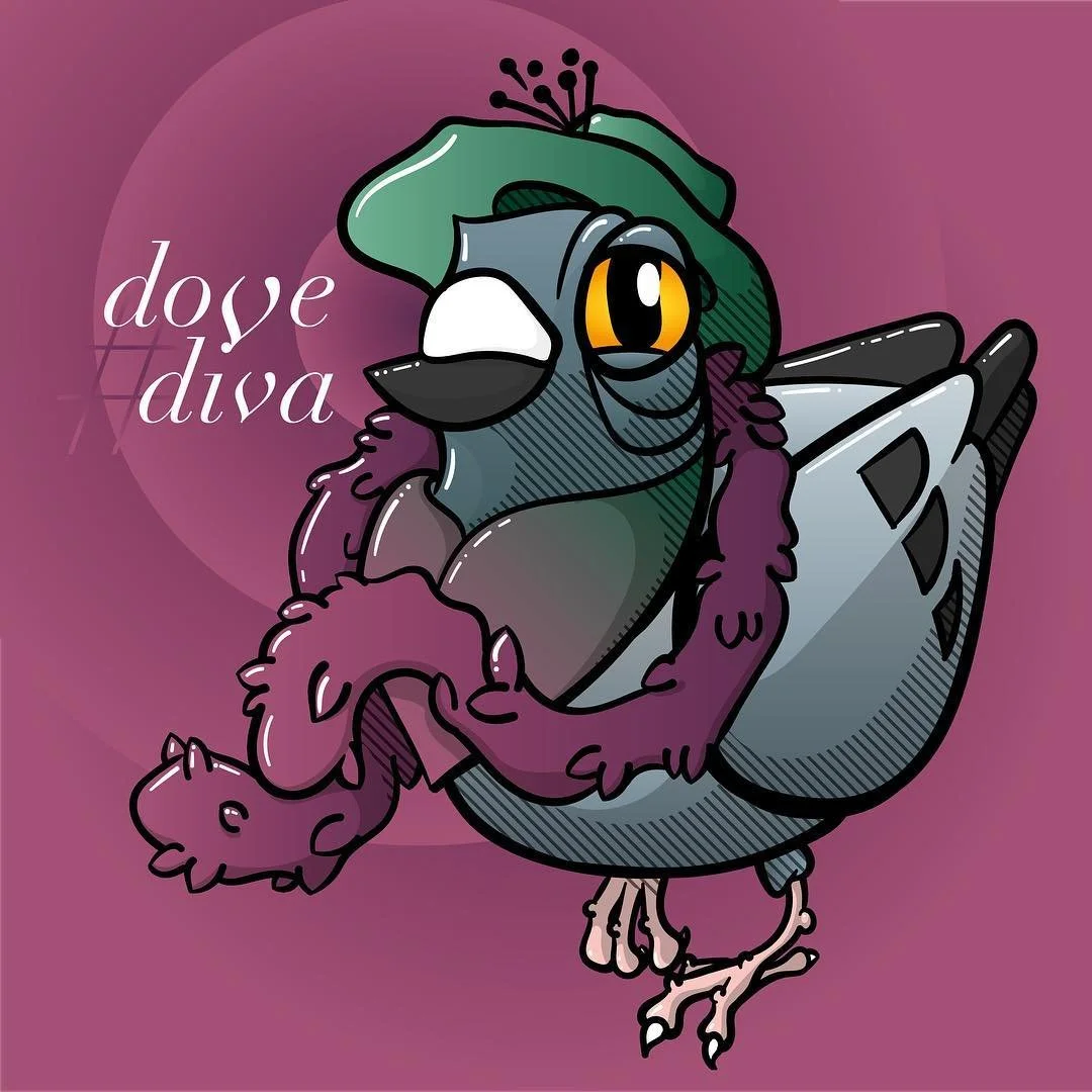 It is time for a new bird. Have you heard that the bird is the word? #drawing #bird #birds #dove #diva #dovediva #illustration #illu #vector #vectorart #vectorillustration #pigeon #art #illustrator
