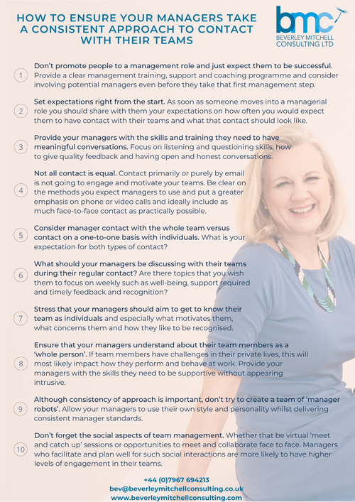 How to Ensure Your Managers Take a Consistent Approach to Contact With ...