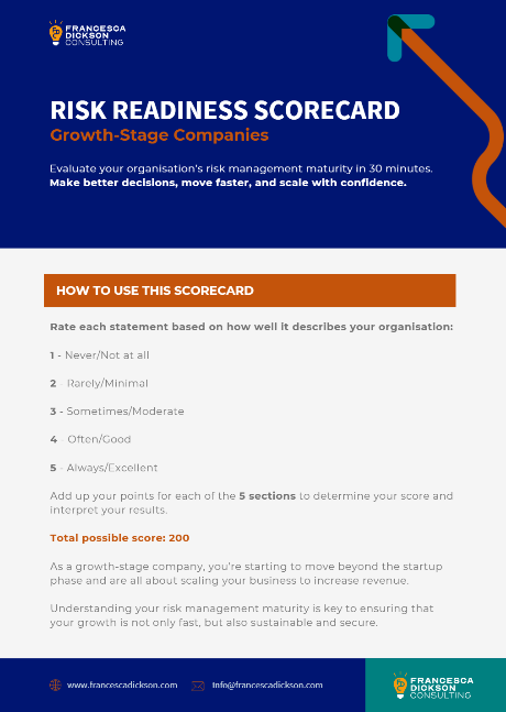 A screenshot of the Risk Readiness scorecard for Growth-Stage Companies