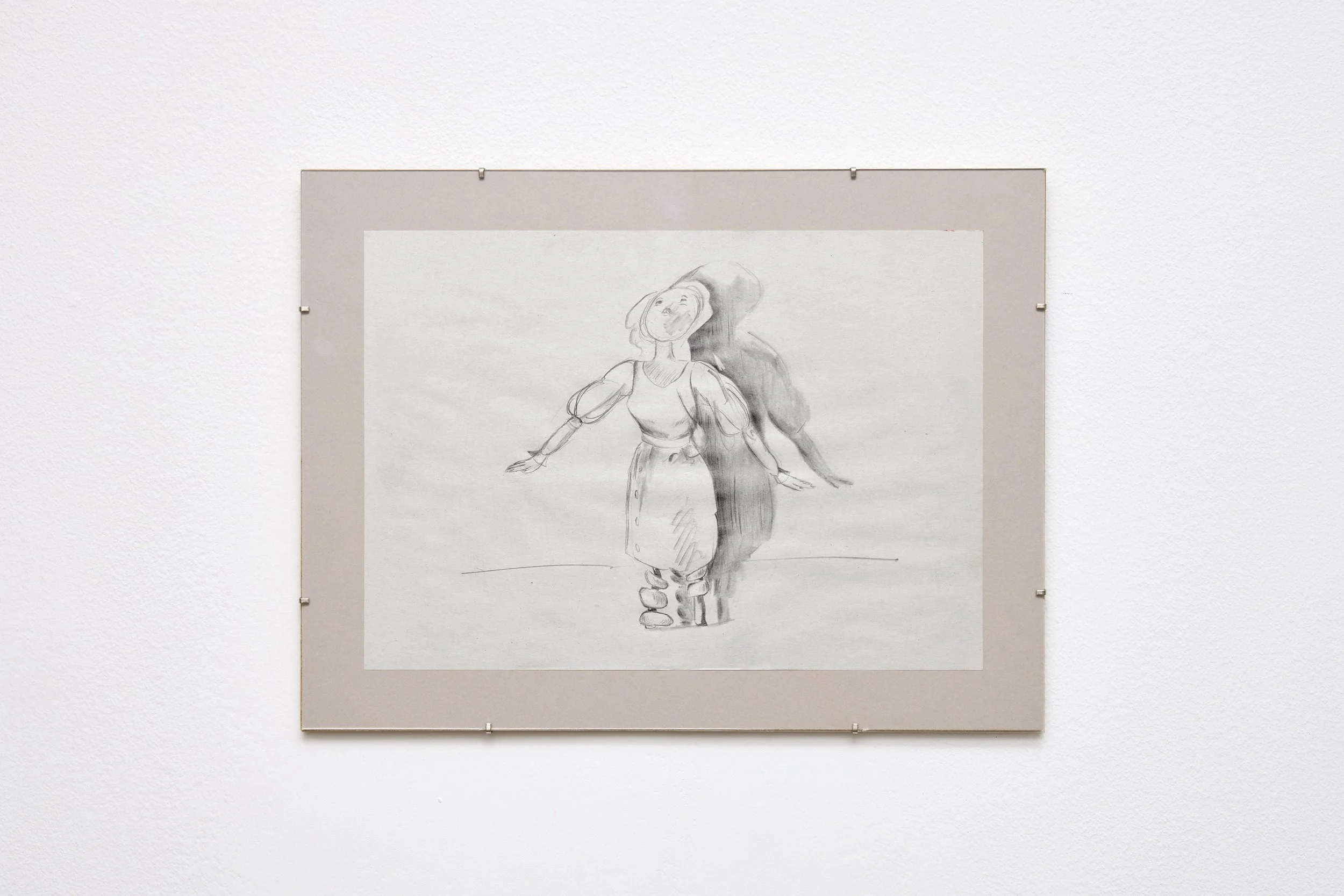 The Marionette II, 2025, pencil on newsprint, 21 x 29.7 cm