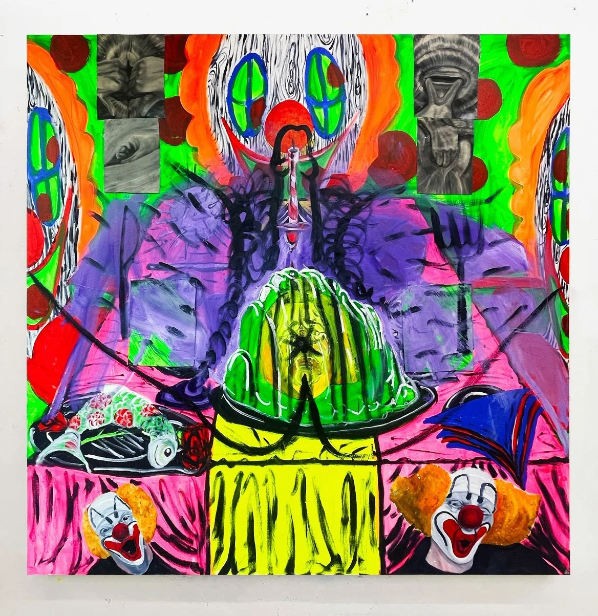 Go about your business, 2025, acrylic and oil on canvas, 190 x 190cm