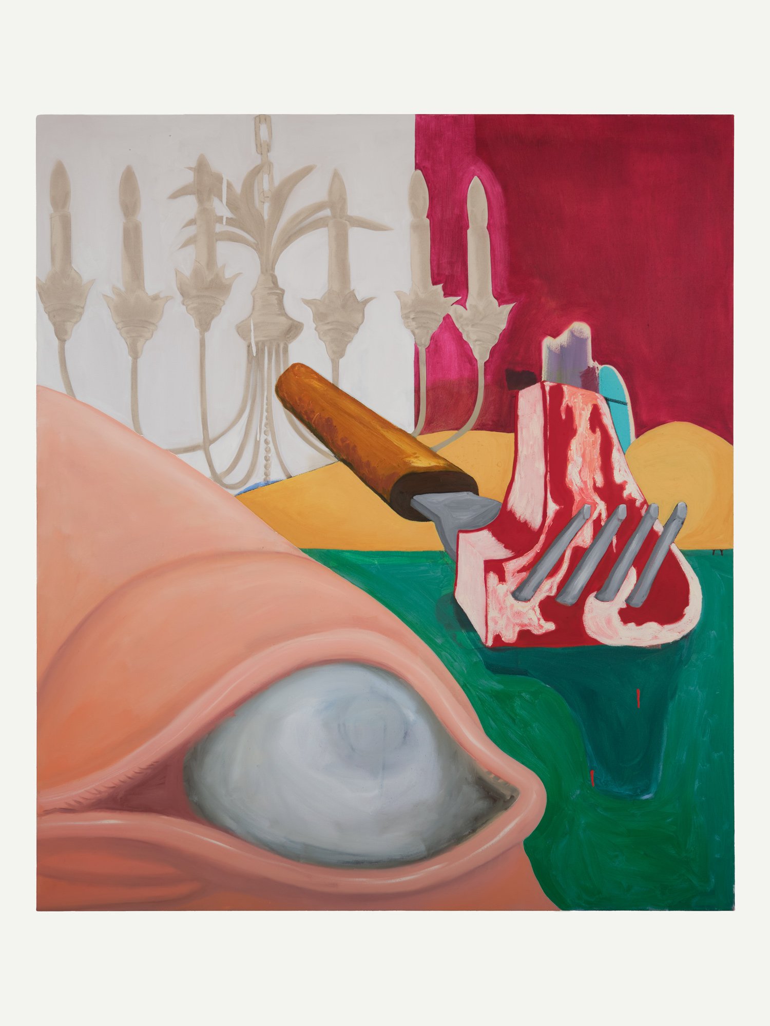 Blind Cyclops, 2024, oil and wax on cavas, 160 x 140 cm