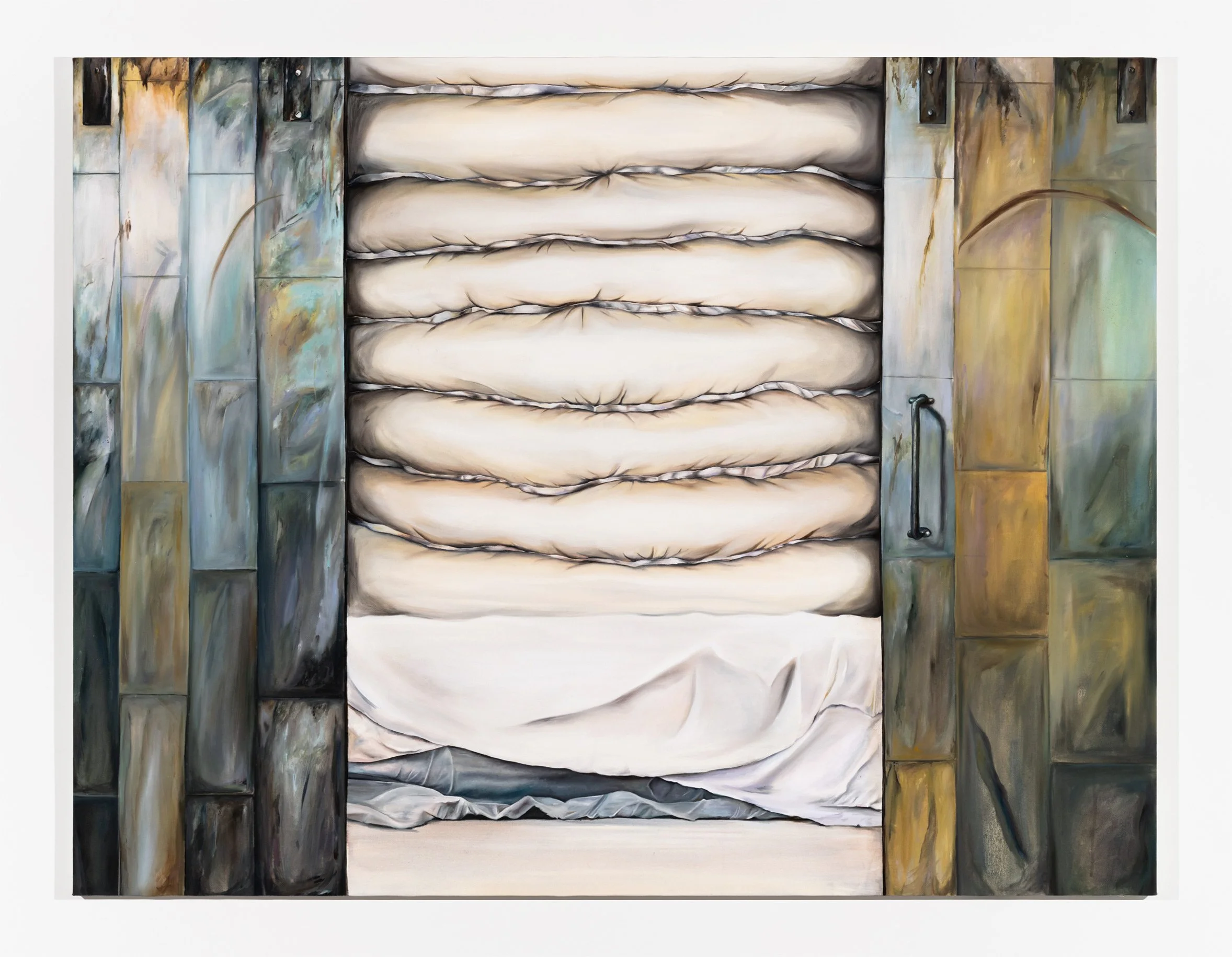 Karmatic Cycle, 2024, oil and charcoal on canvas, 140 x 180 cm