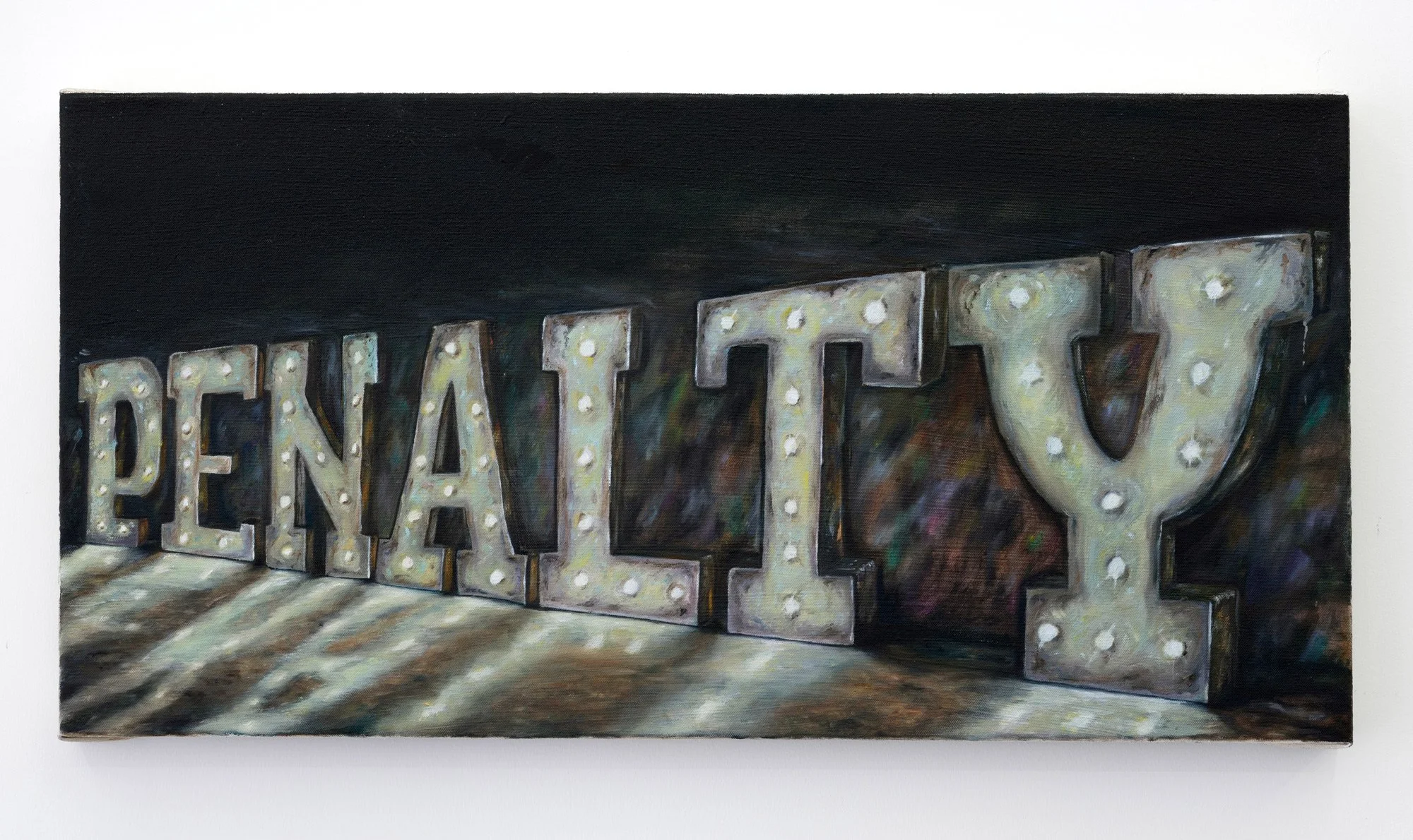 Penalty, 2023, oil on canvas, 30 x 60 cm