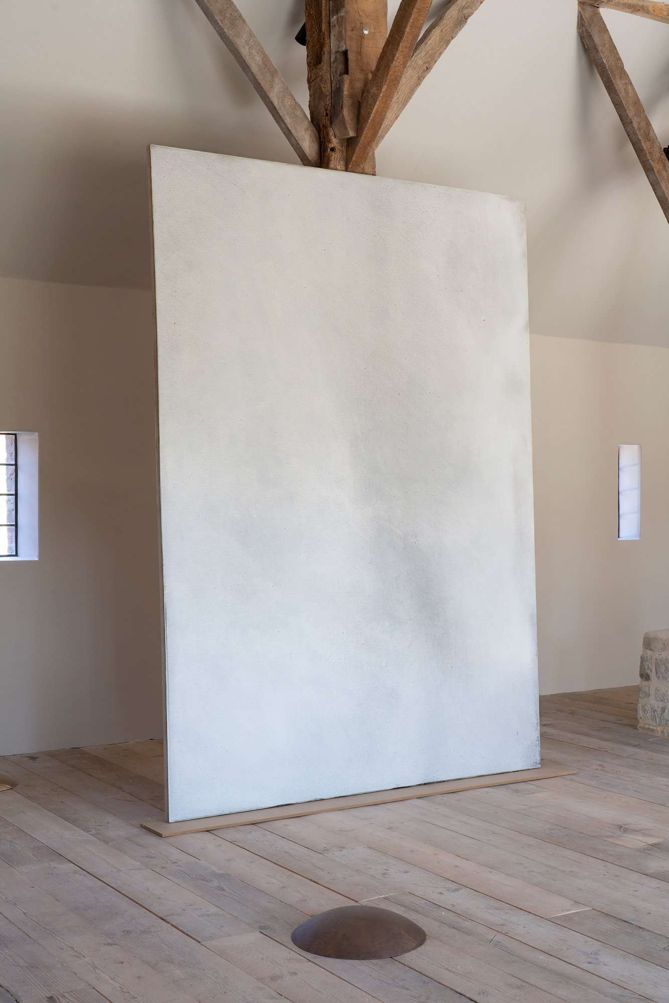 Azores #1, 2025, volcanic rock, linen and wood, 274 x 198 x 3.5 cm
