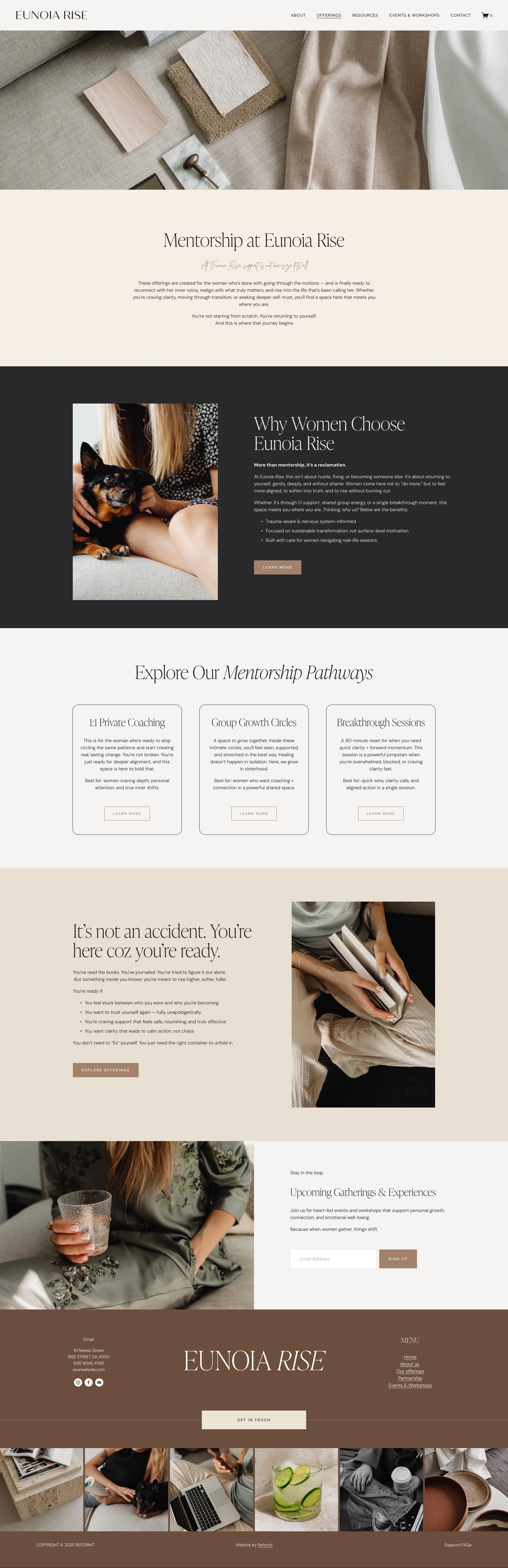 Website design for a medspa by Refornit, featuring an elegant and user-friendly layout focused on wellness treatments and services.
