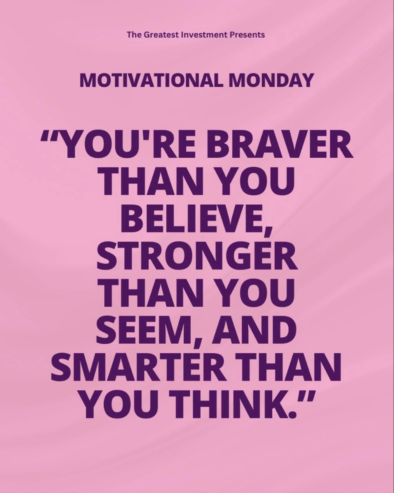 🌸Motivational Monday🌸

Today&rsquo;s reminder: Never underestimate your own power. You are braver than your fears, stronger than your struggles, and smarter than your doubts. Keep walking in confidence because your greatness is already within you! 