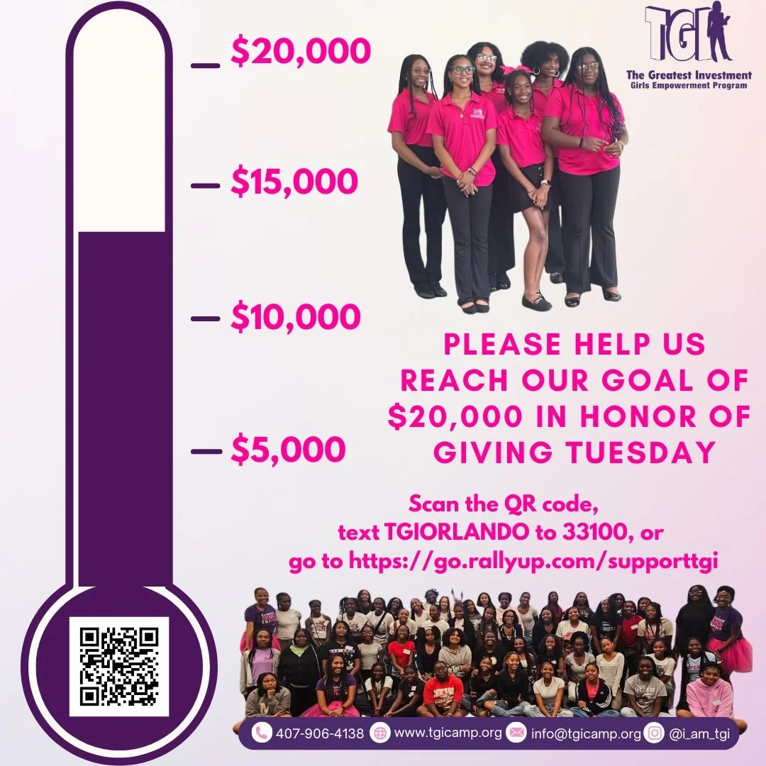 We&rsquo;re celebrating $13,000 raised toward our $20,000 Giving Tuesday goal! 

Your generosity is already transforming lives and opening doors for young ladies to lead, learn, and thrive. 

But we&rsquo;re not done yet! There&rsquo;s still time to 
