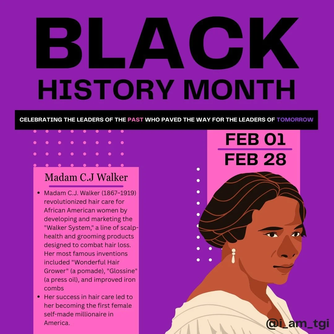 Today&rsquo;s Motivational Spotlight is Madam C.J Walker. Mrs. Walker was a trailblazer in Black hair care, so much so that she became the first female self made millionaire! Her own issues with hair loss inspired her make her own hair products. Mrs.