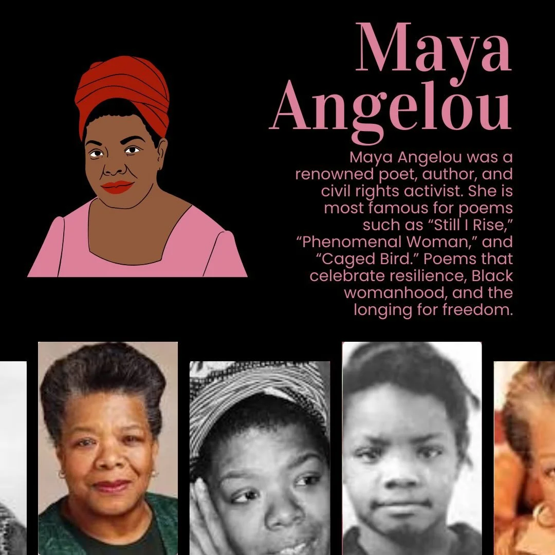Wonderful Woman Spotlight!💕March is the month to celebrate women&rsquo;s history and impact. For the entire month we&rsquo;re highlighting female trailblazers!💜 Today, we have renowned poet, Maya Angelou!