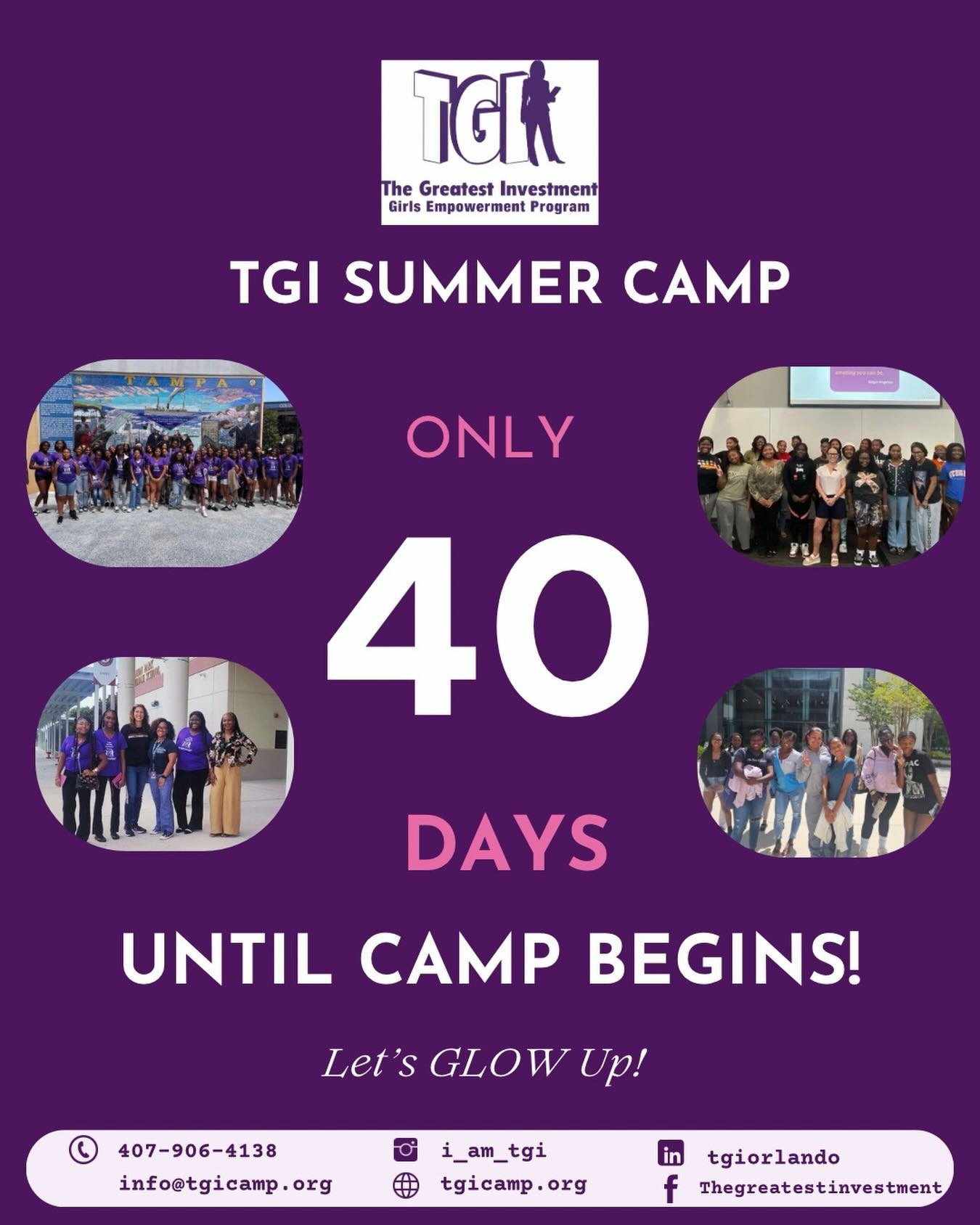 40 days until we welcome our largest class yet!

The countdown to TGI&rsquo;s 17th Annual Summer Empowerment Camp has officially begun, and the excitement is REAL. From leadership workshops to college tours, exposure trips, and sisterhood moments, th