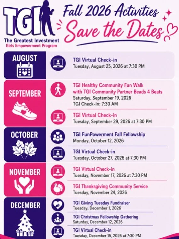 Check out our event calendar and save the dates for opportunities to connect, grow, lead, and make an impact. ✨💕 

We can&rsquo;t wait to see you! 

#fall #iamtgi #august