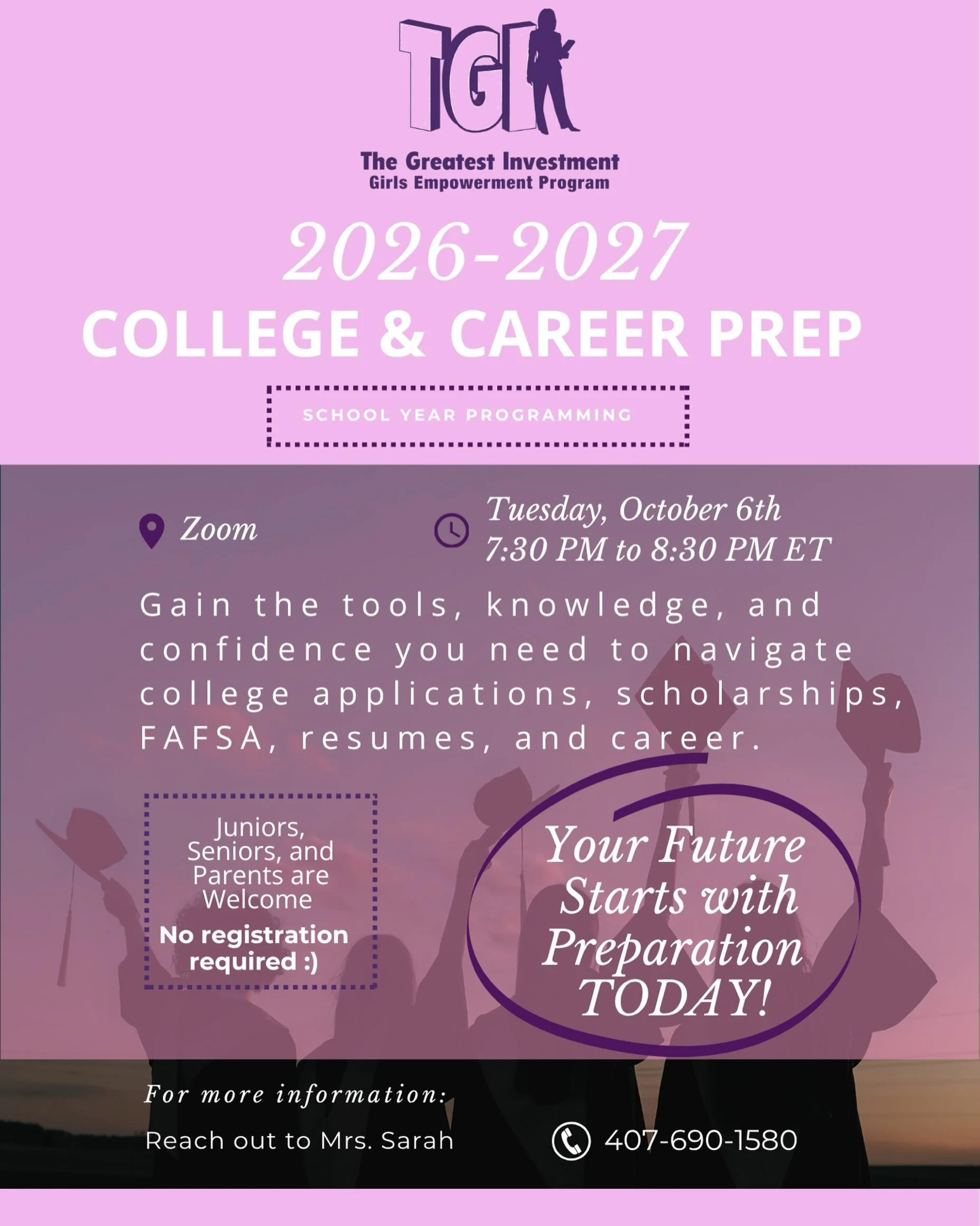 🎓✨ Your Future Starts with Preparation TODAY!

Join us for our 2026&ndash;2027 College &amp; Career Prep Meeting! Juniors, seniors, and parents are invited to gain valuable tools, knowledge, and confidence to prepare for the next step.

Don&rsquo;t 