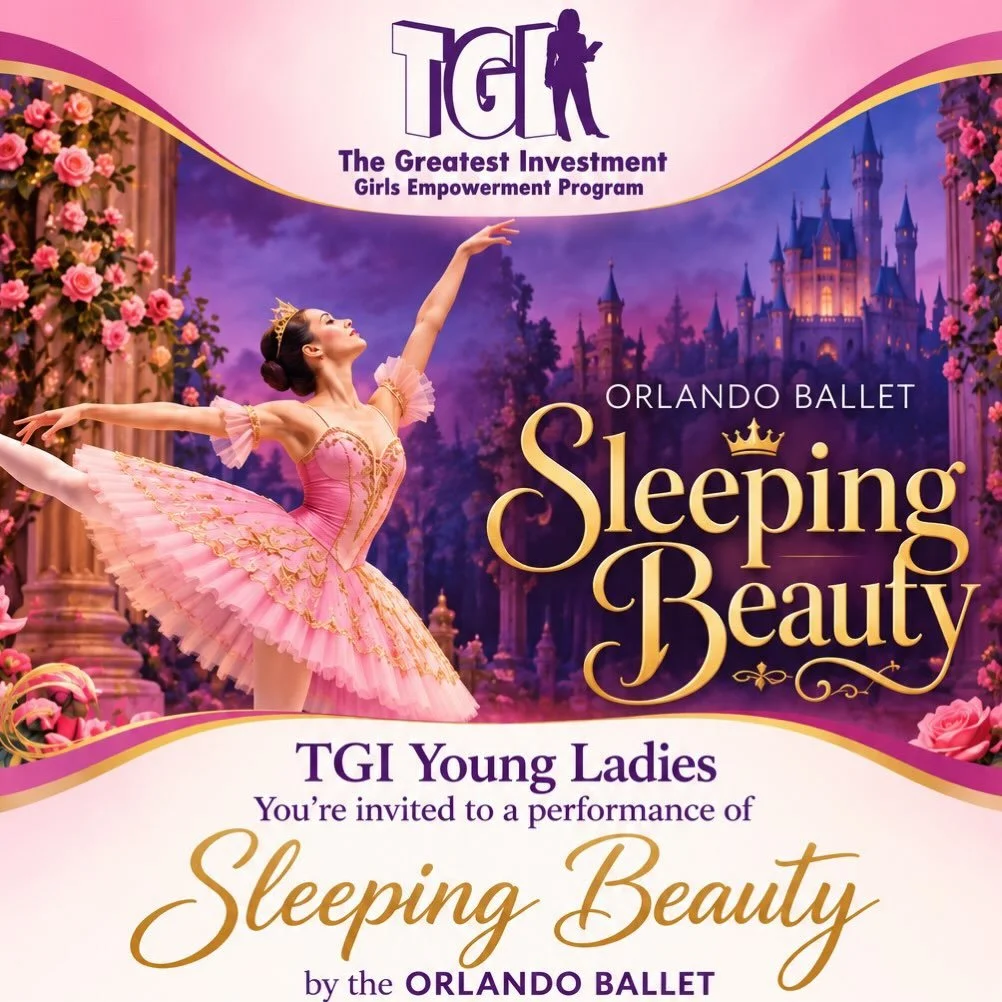 We are so honored that our TGI young leaders have been invited to experience the magic of Sleeping Beauty with the Orlando Ballet this Friday! 👸🏼💗

We are grateful for opportunities like these that allow our young ladies to dream, explore, and exp