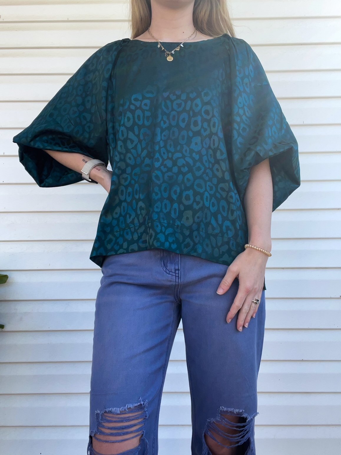 Emerald Puff Sleeve Shirt