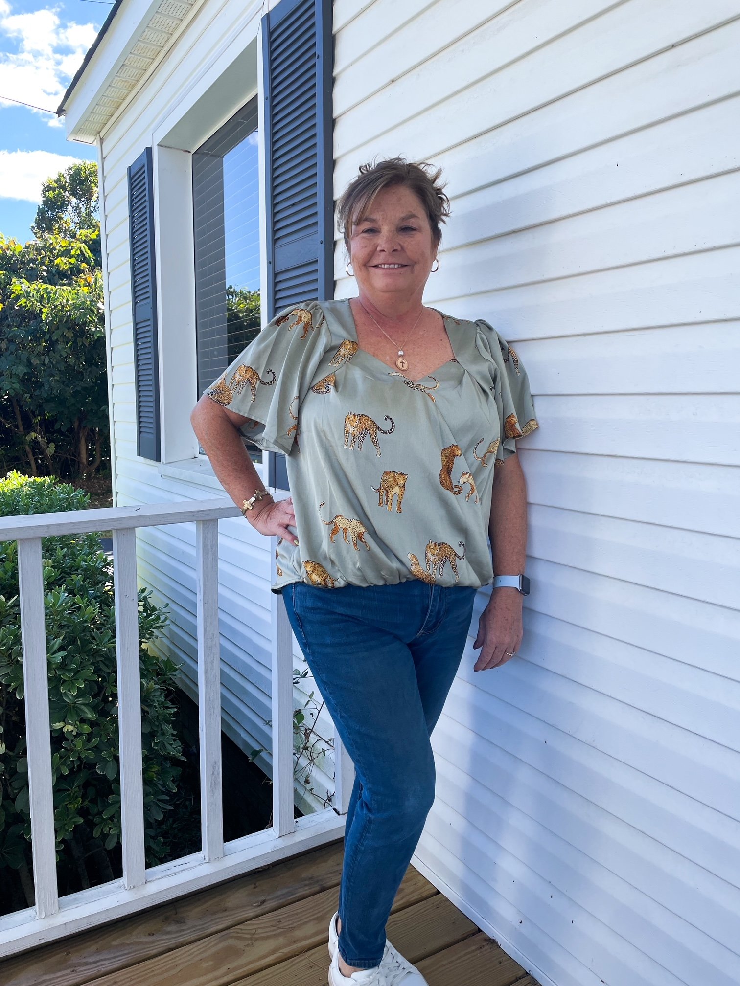 Silk Green Cheetah Shirt