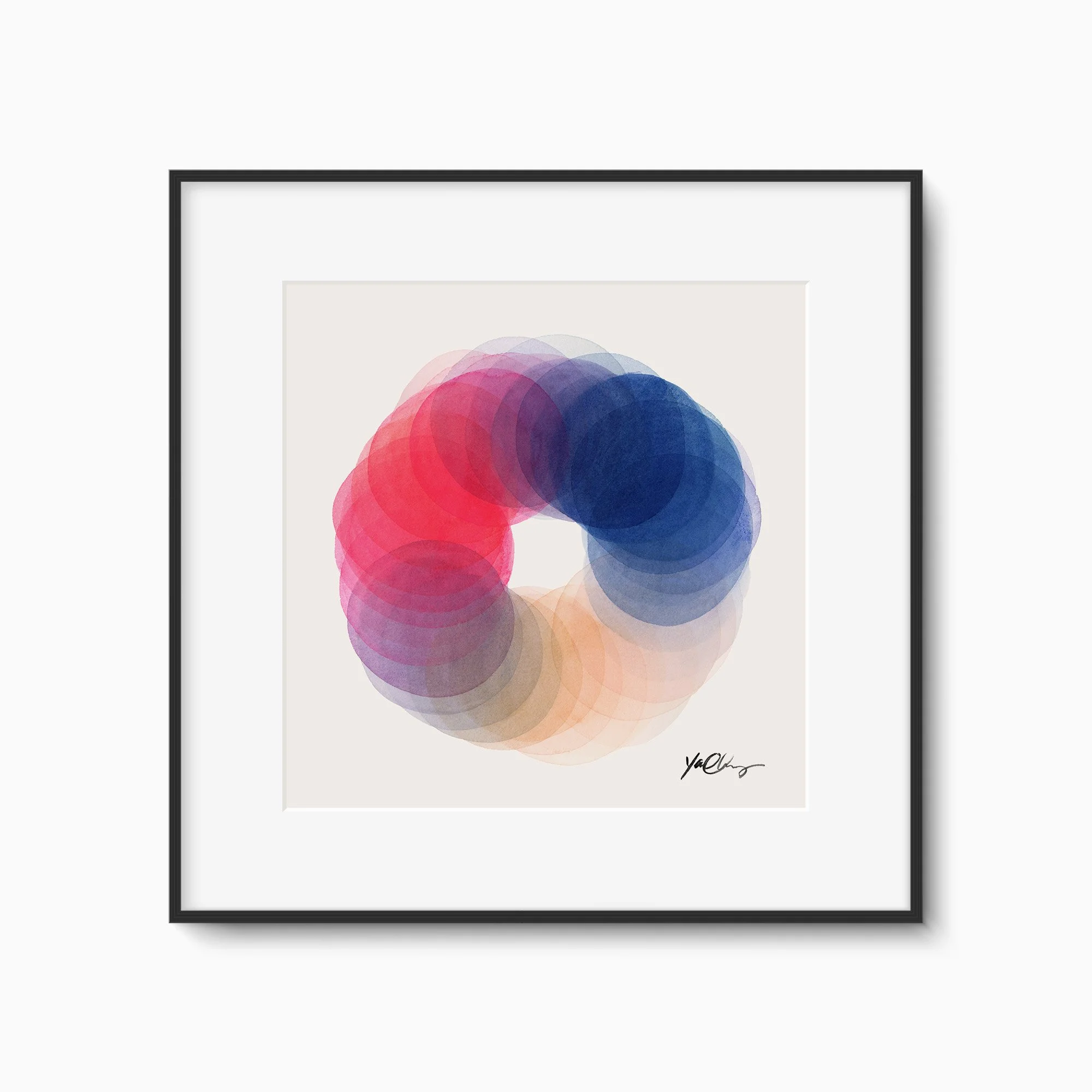 yao-cheng-rotation-in-cobalt-abstract-circle-watercolor-print-black-framed.jpg
