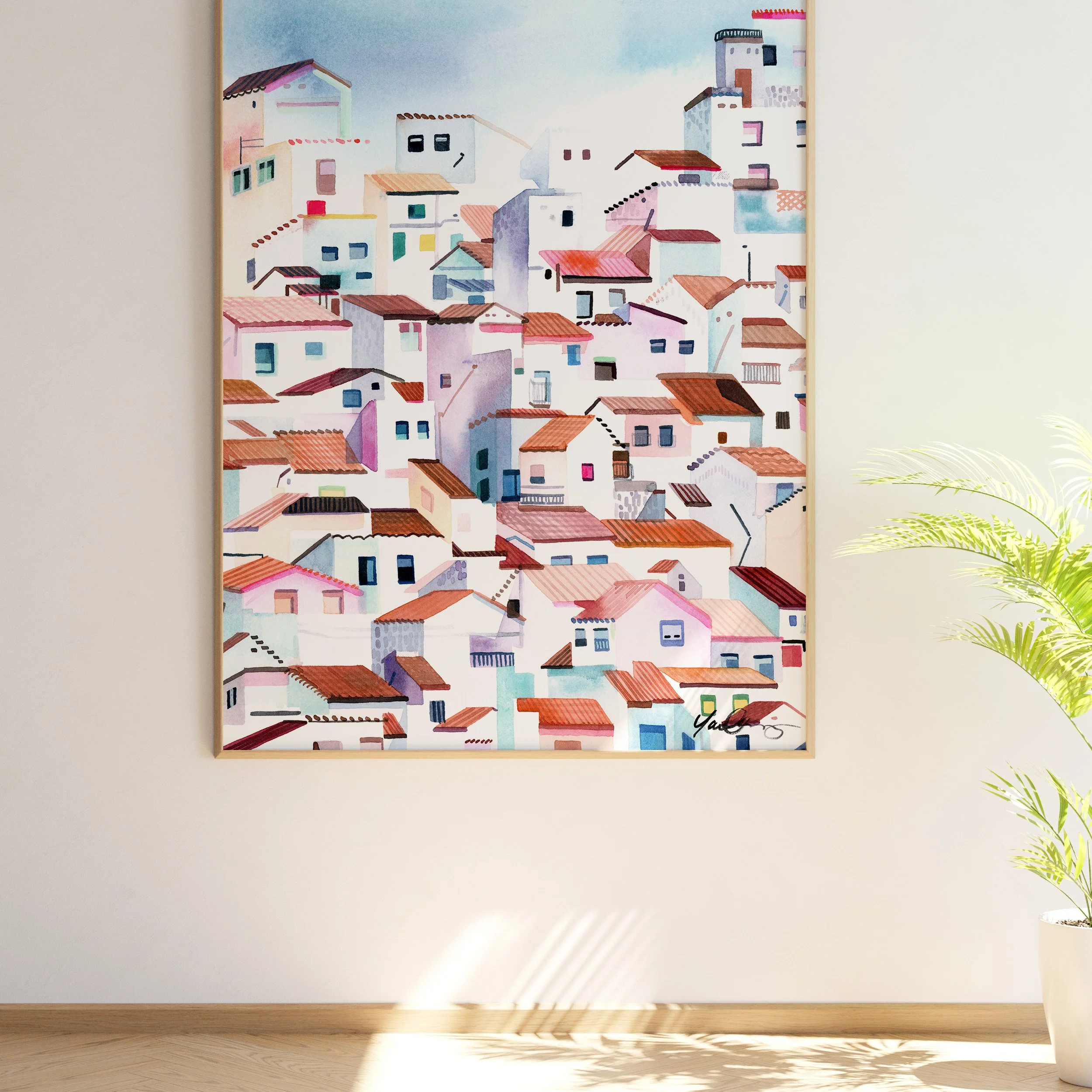yao-cheng-casares-spain-hillside-houses-pattern-watercolor-print-travel-mediterrenean-vacation-frame.jpg