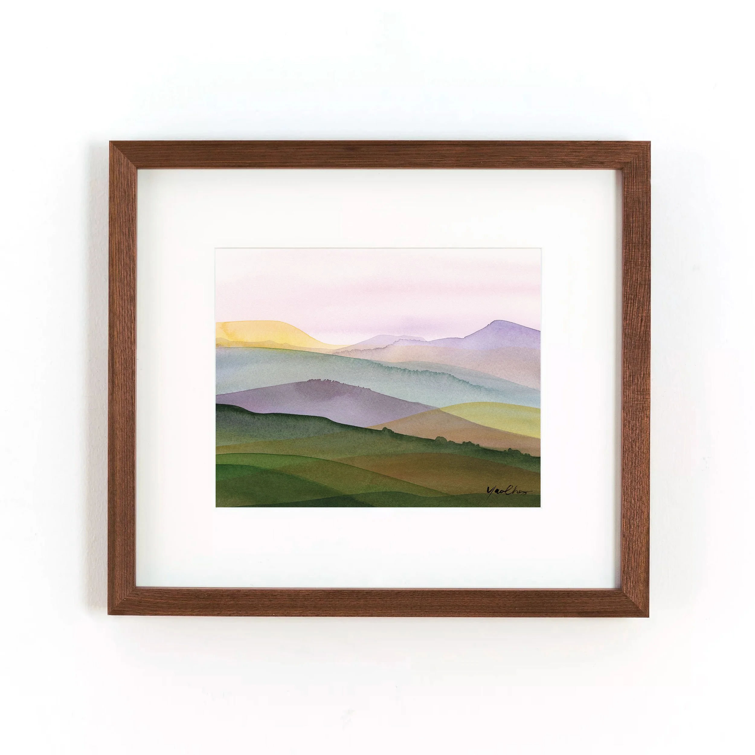 yao-cheng-tuscan-sunset-watercolor-print-dark-wood-framed.jpg