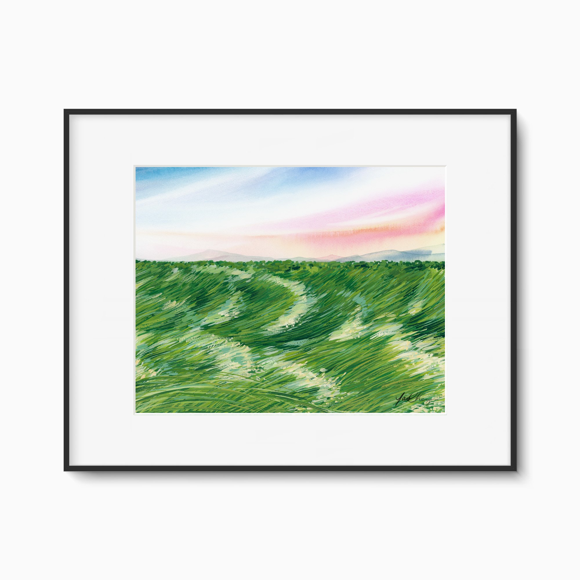 yao-cheng-swaying-grass-landscape-watercolor-print-black-framed.jpg