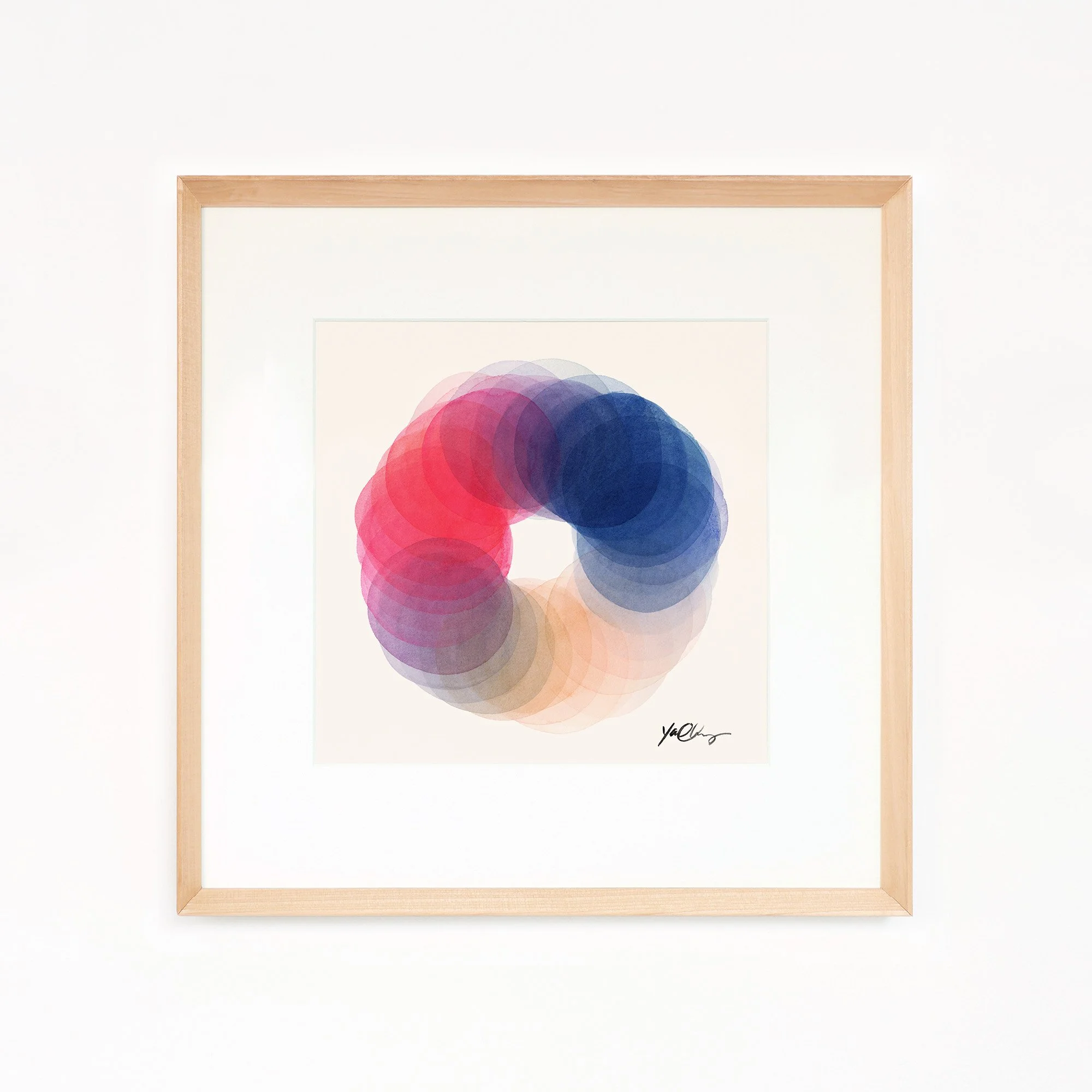 yao-cheng-rotation-in-cobalt-abstract-circle-watercolor-print-light-wood-framed.jpg