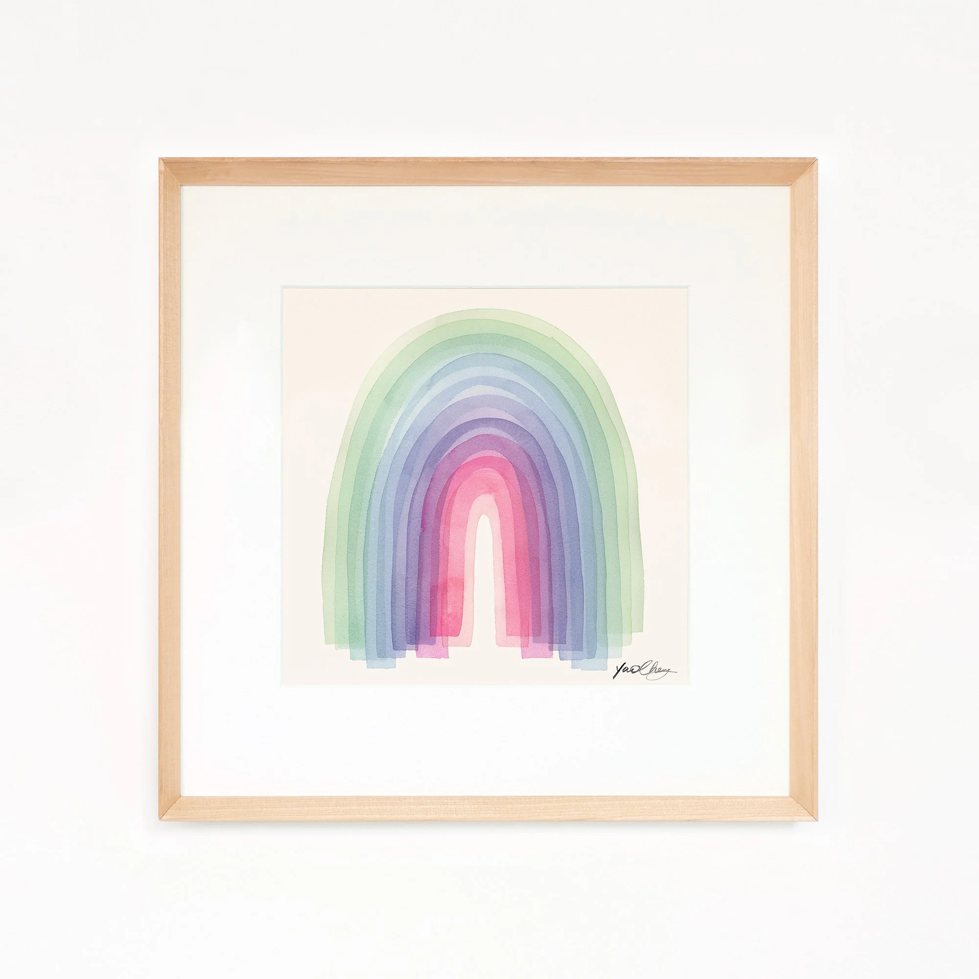 yao-cheng-rainbow-abstract-nursery-watercolor-print-light-wood-framed.jpg