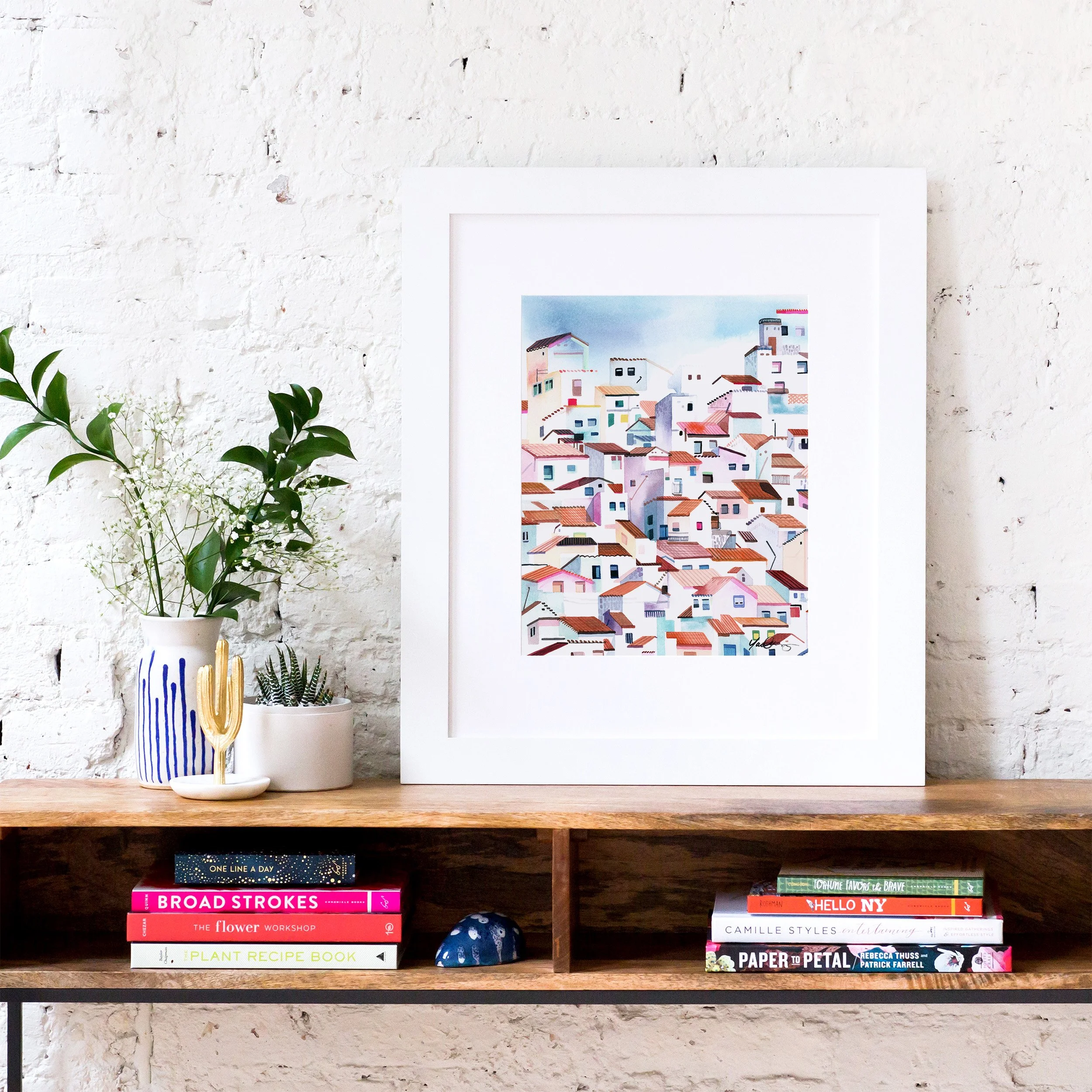 yao-cheng-casares-spain-hillside-houses-pattern-watercolor-print-living-room-decor-summer-travel-europe-decor-frame.jpg