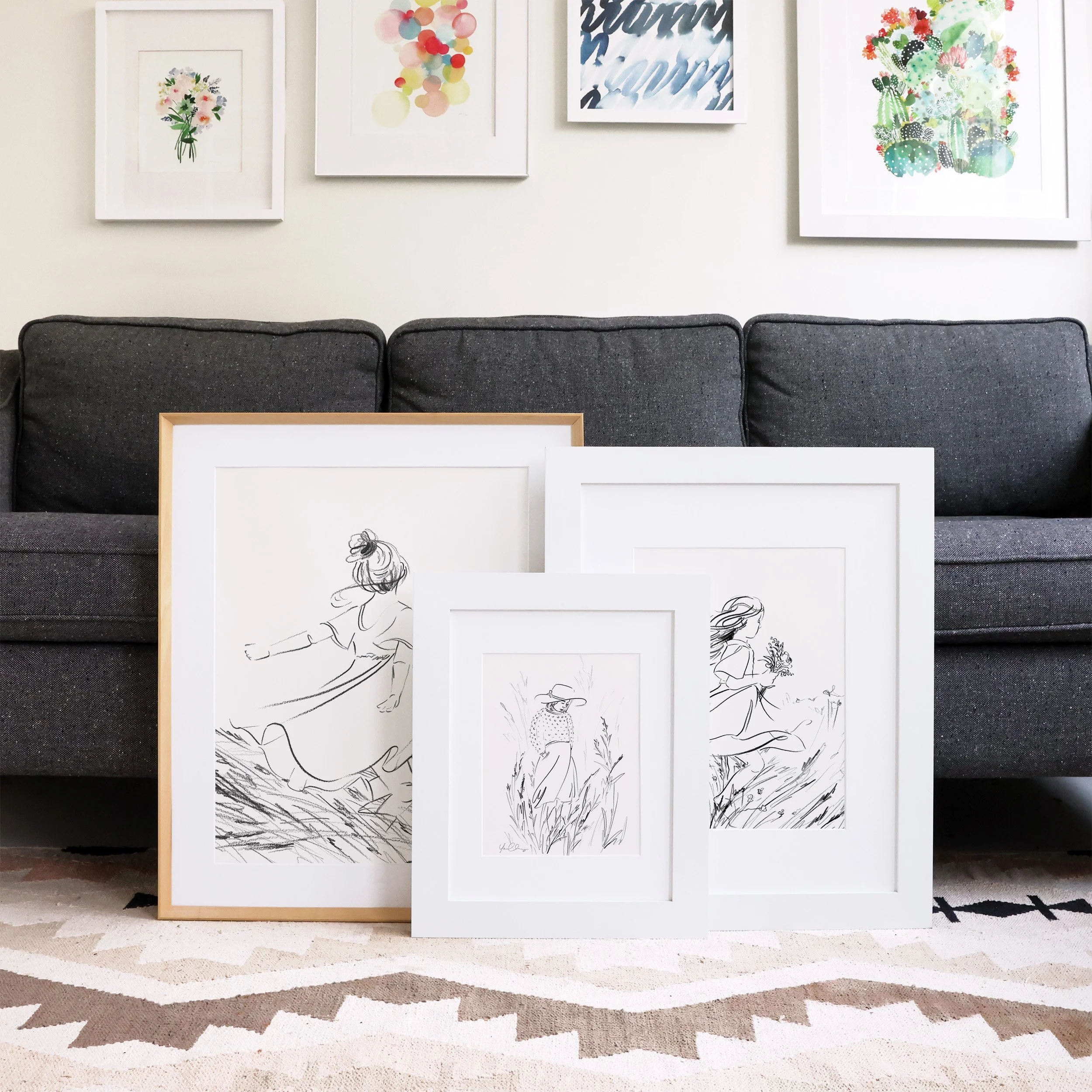 yao-cheng-woman-in-grass-wildflowers-nature-sketch-print-kids-wall-decor-nursery-frame-gallery.jpg